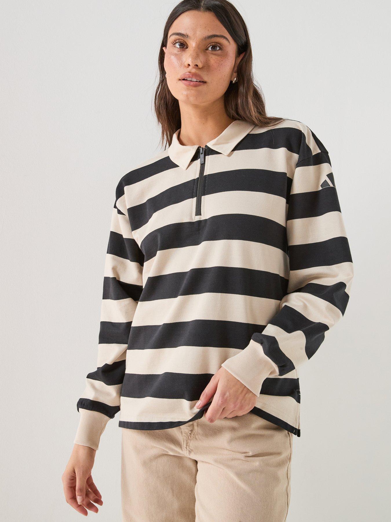 adidas Sportswear Womens Essentials French Terry Longsleeve Polo - Black