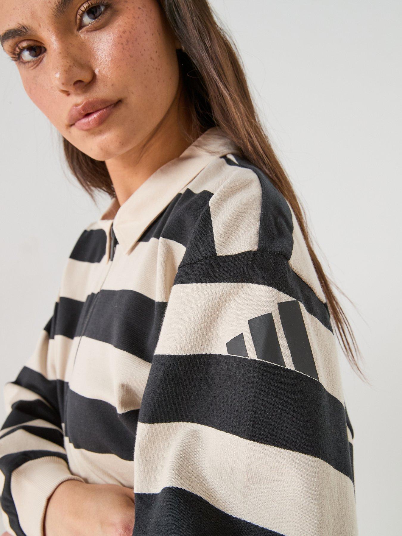 Image 4 of 6 of adidas Sportswear Womens Essentials French Terry Long Sleeve Polo - Black