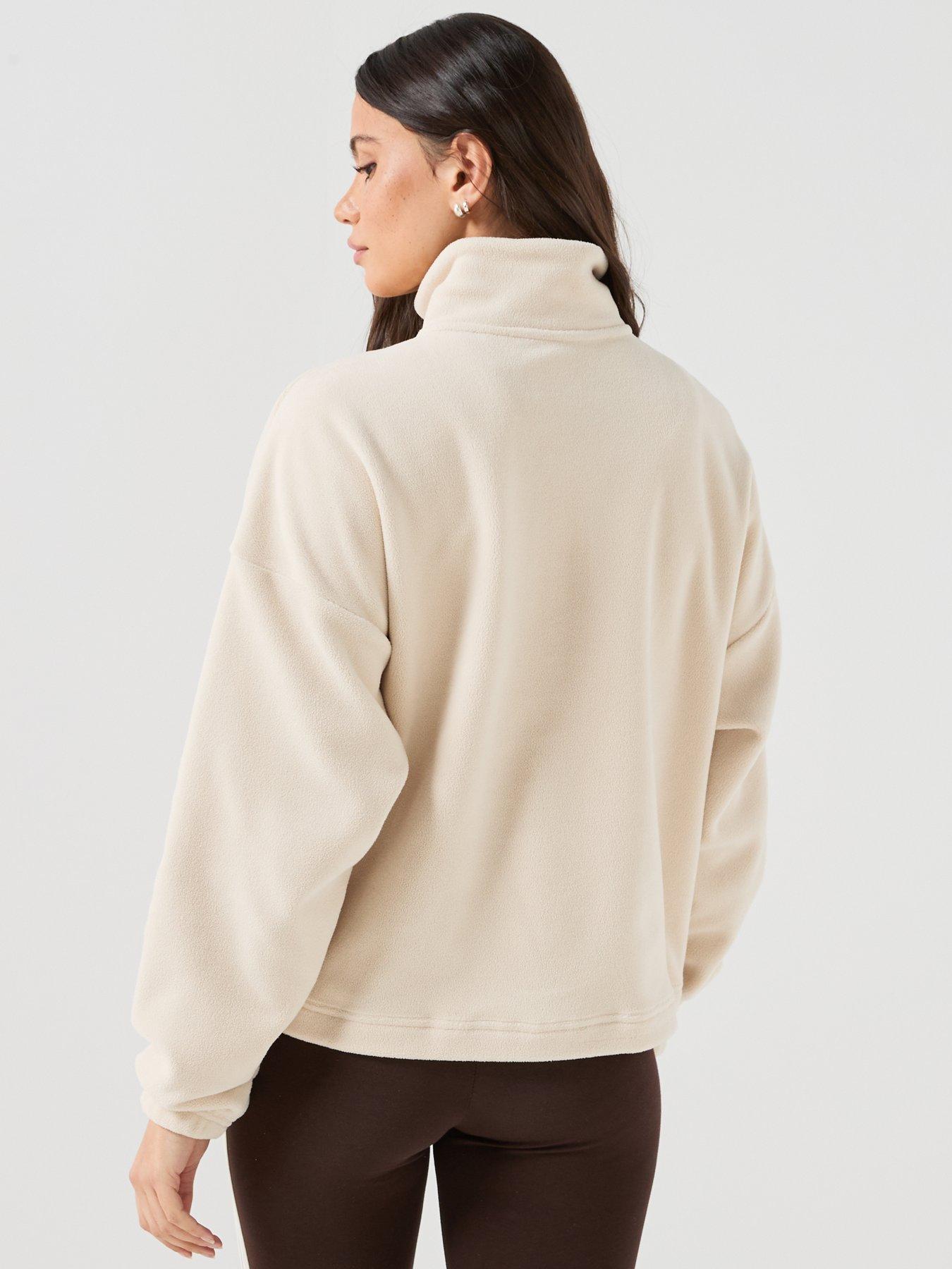 Image 2 of 6 of adidas Sportswear Womens Polar Fleece Quarter-zip - Beige