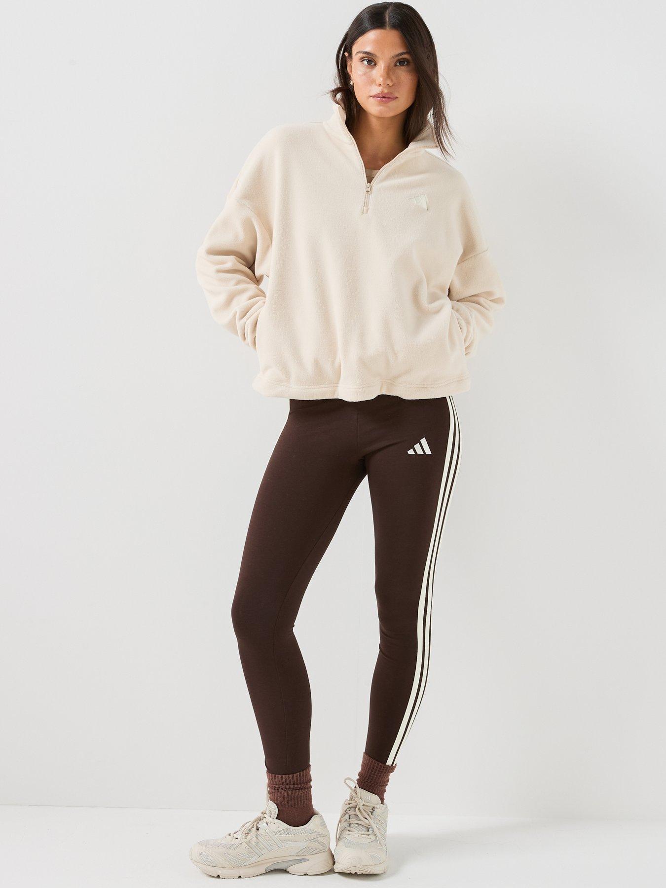 Image 5 of 6 of adidas Sportswear Womens Polar Fleece Quarter-zip - Beige