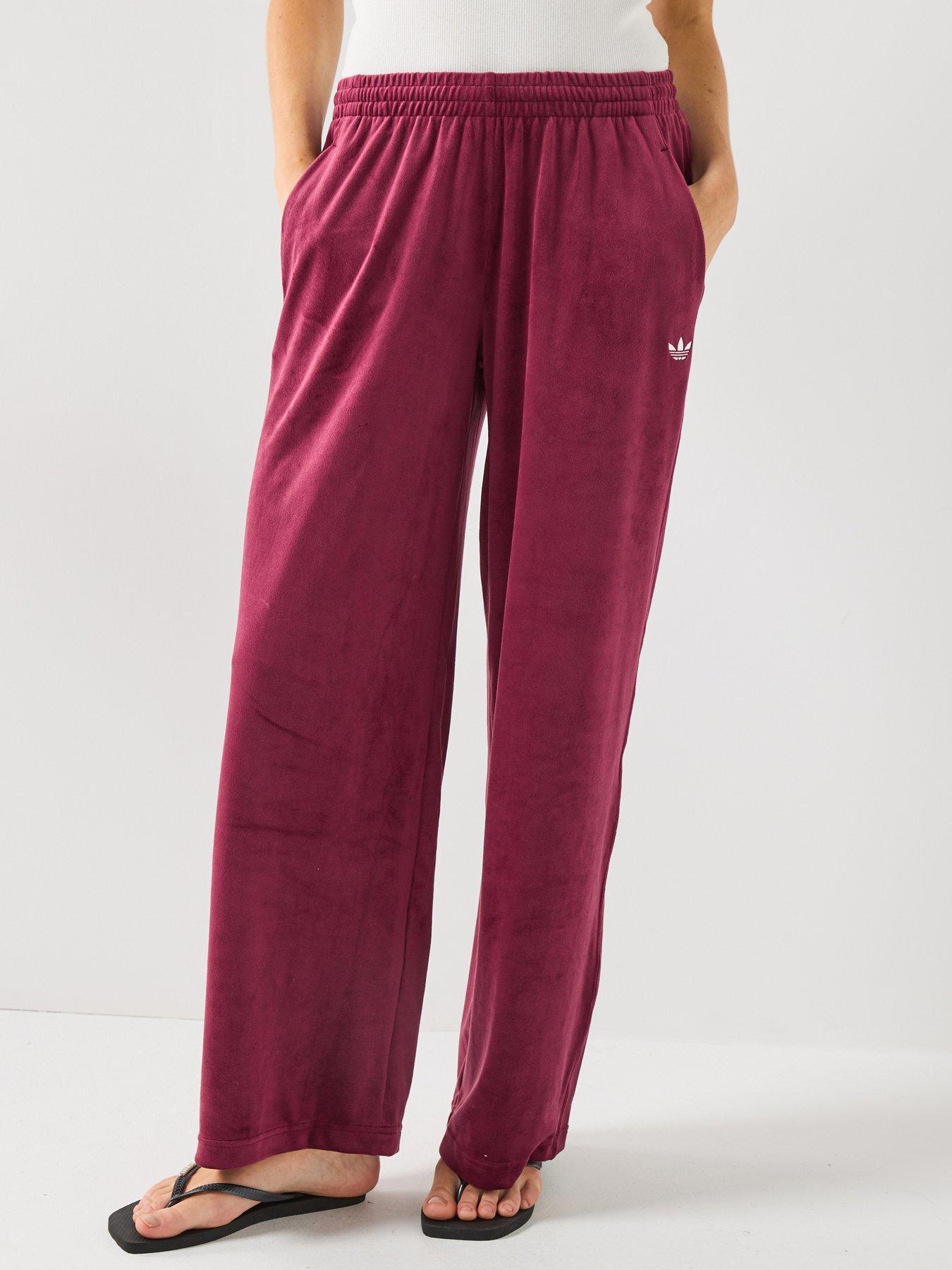 adidas Originals Womens Essentials Velour Pant - Burgundy