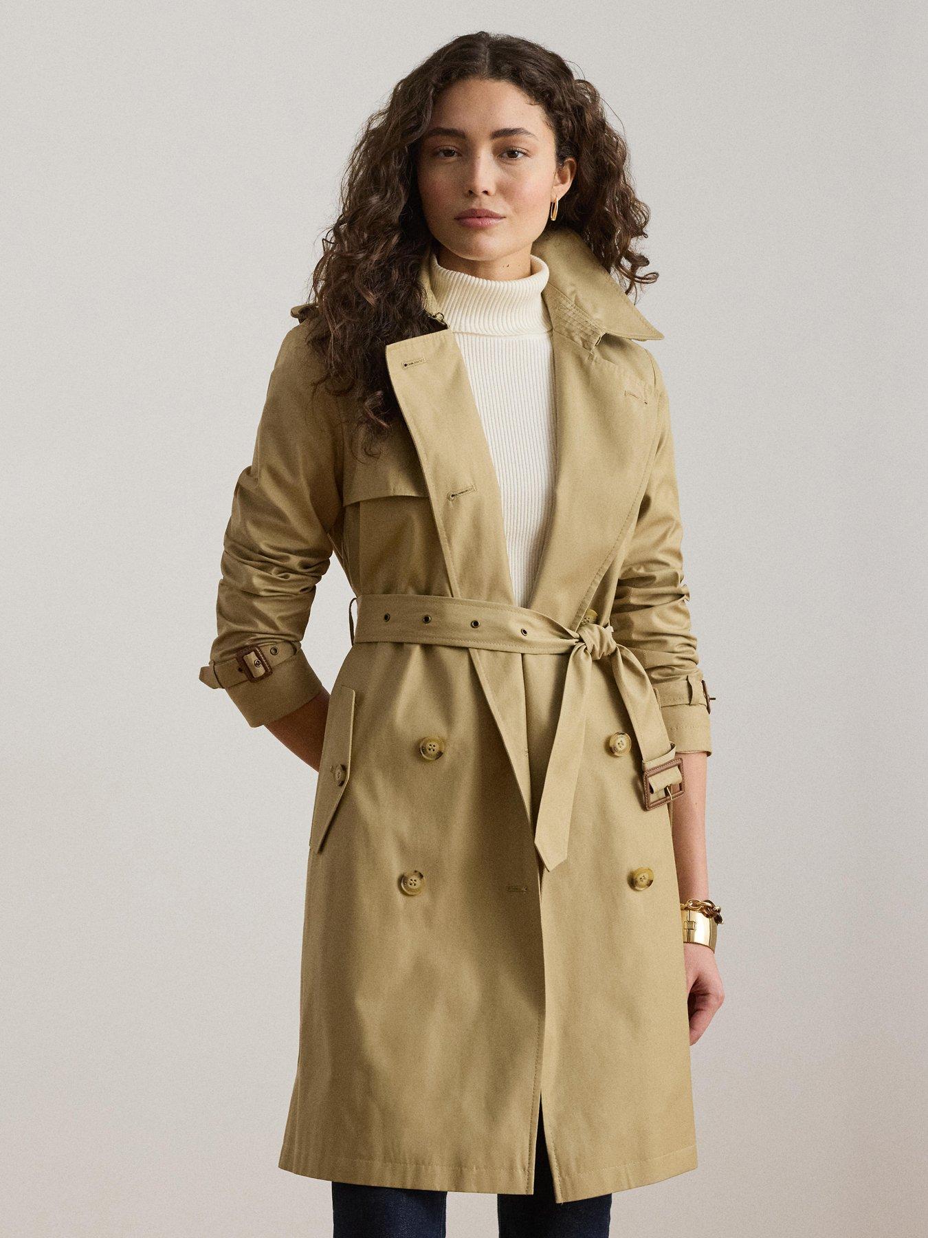 Lauren by Ralph Lauren Double-Breasted Cotton-Blend Trench Coat - Birch Tan