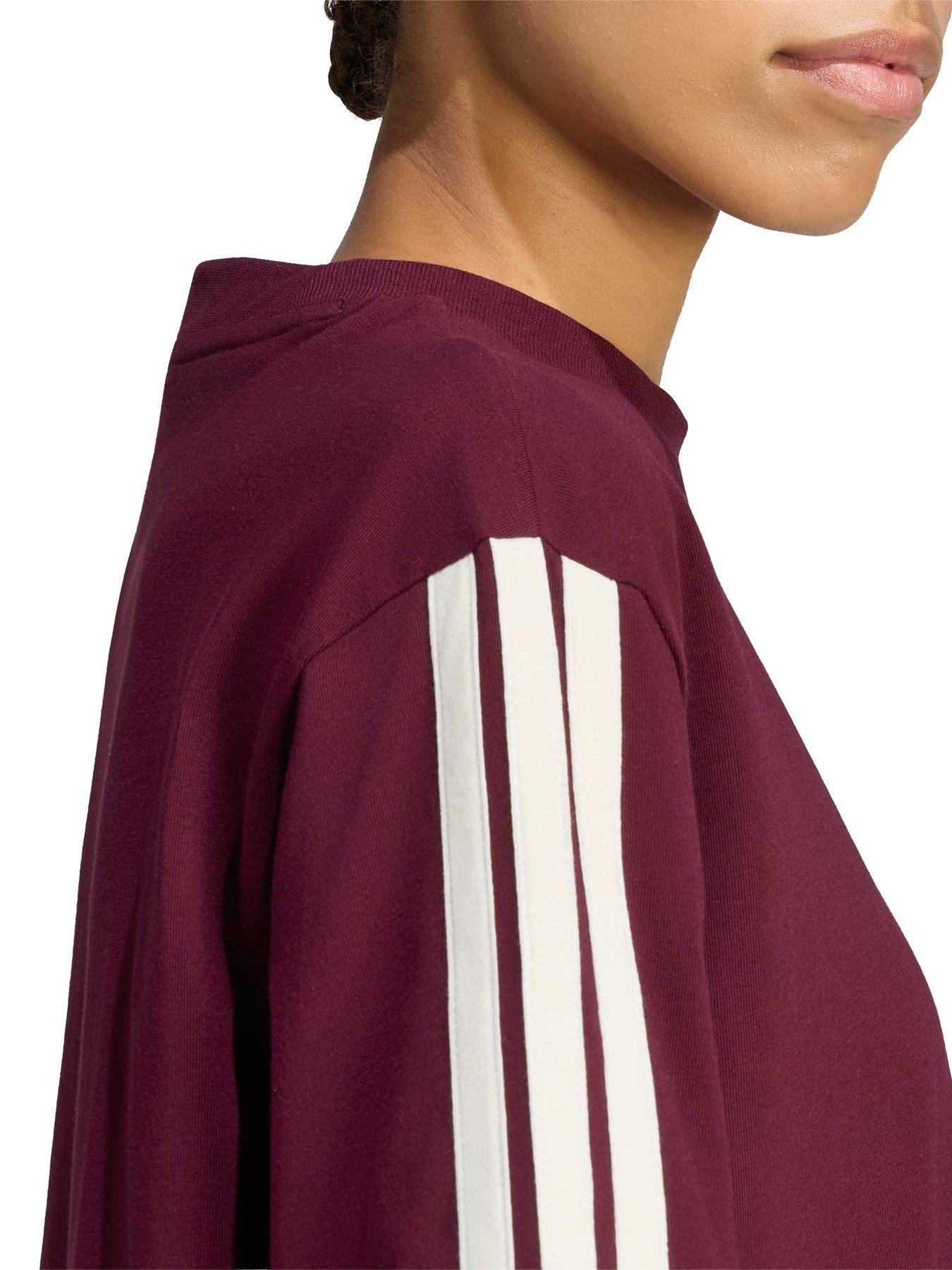 Image 5 of 5 of adidas Sportswear Womens Essentials 3-stripes Boyfriend T-shirt - Red