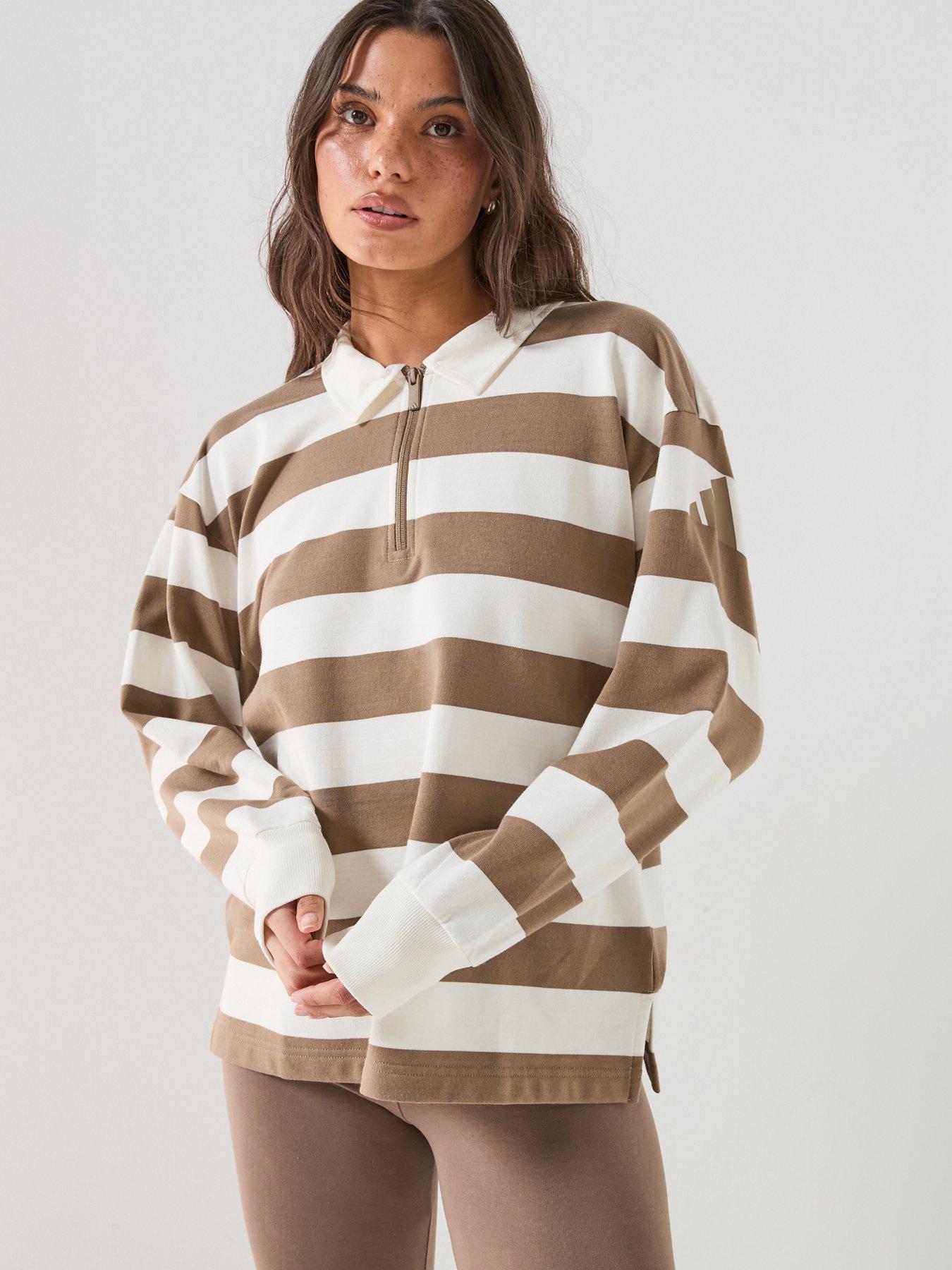 adidas Sportswear Women's Essentials French Terry Long Sleeve Polo - Beige