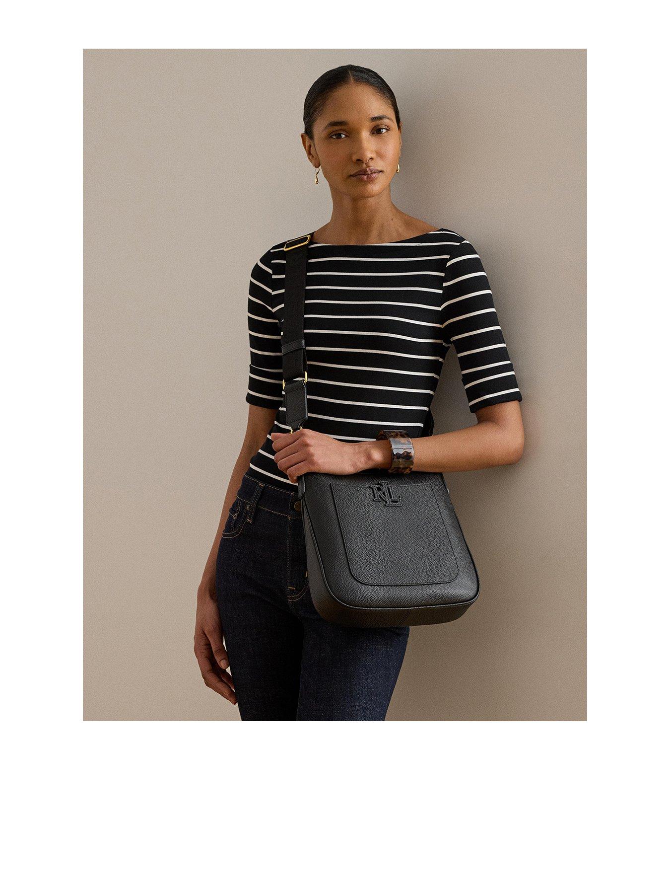 Lauren by Ralph Lauren Pebbled Leather Small Cameryn Crossbody - Black