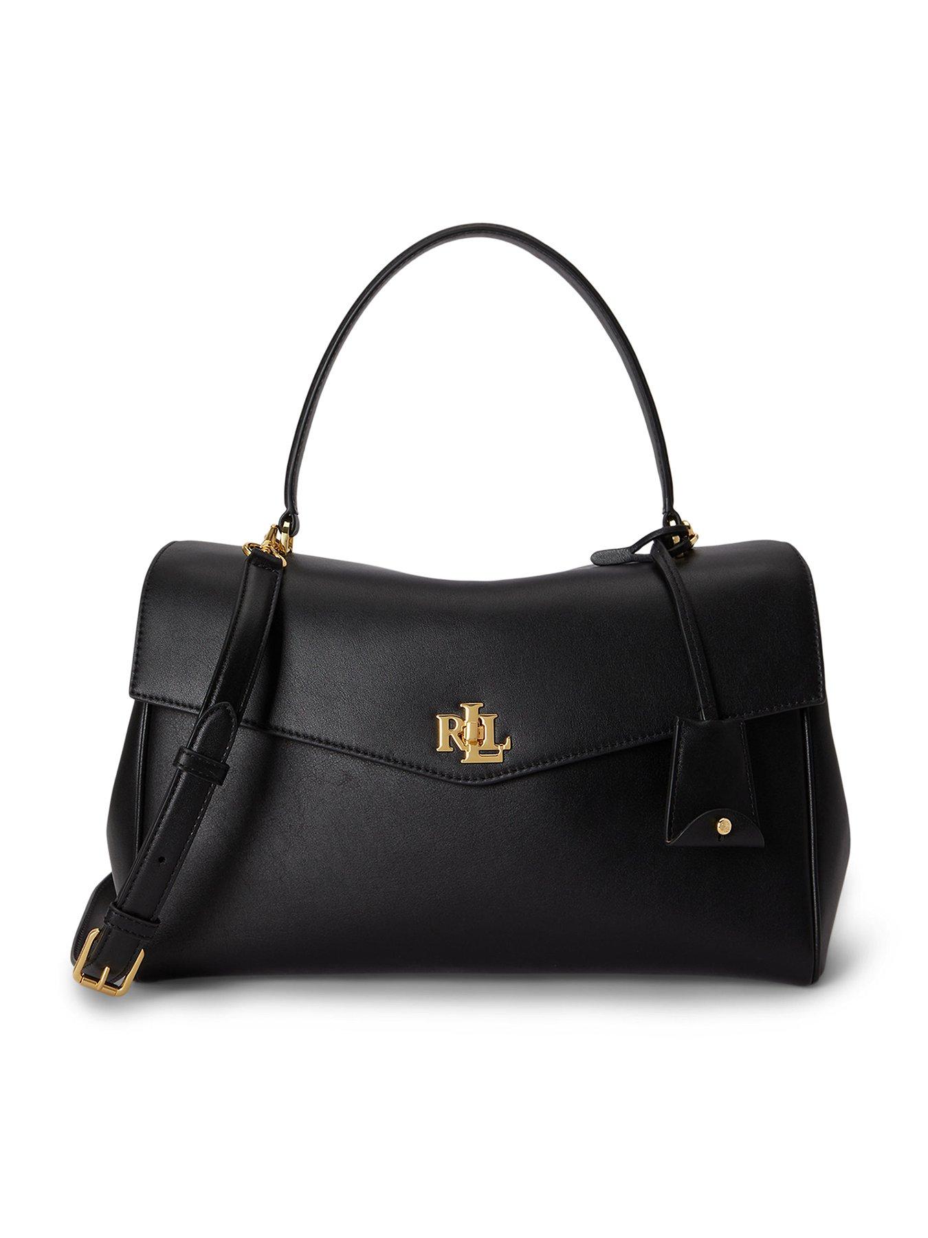 Lauren by Ralph Lauren Nappa Leather Medium Farrah Soft Satchel - Black