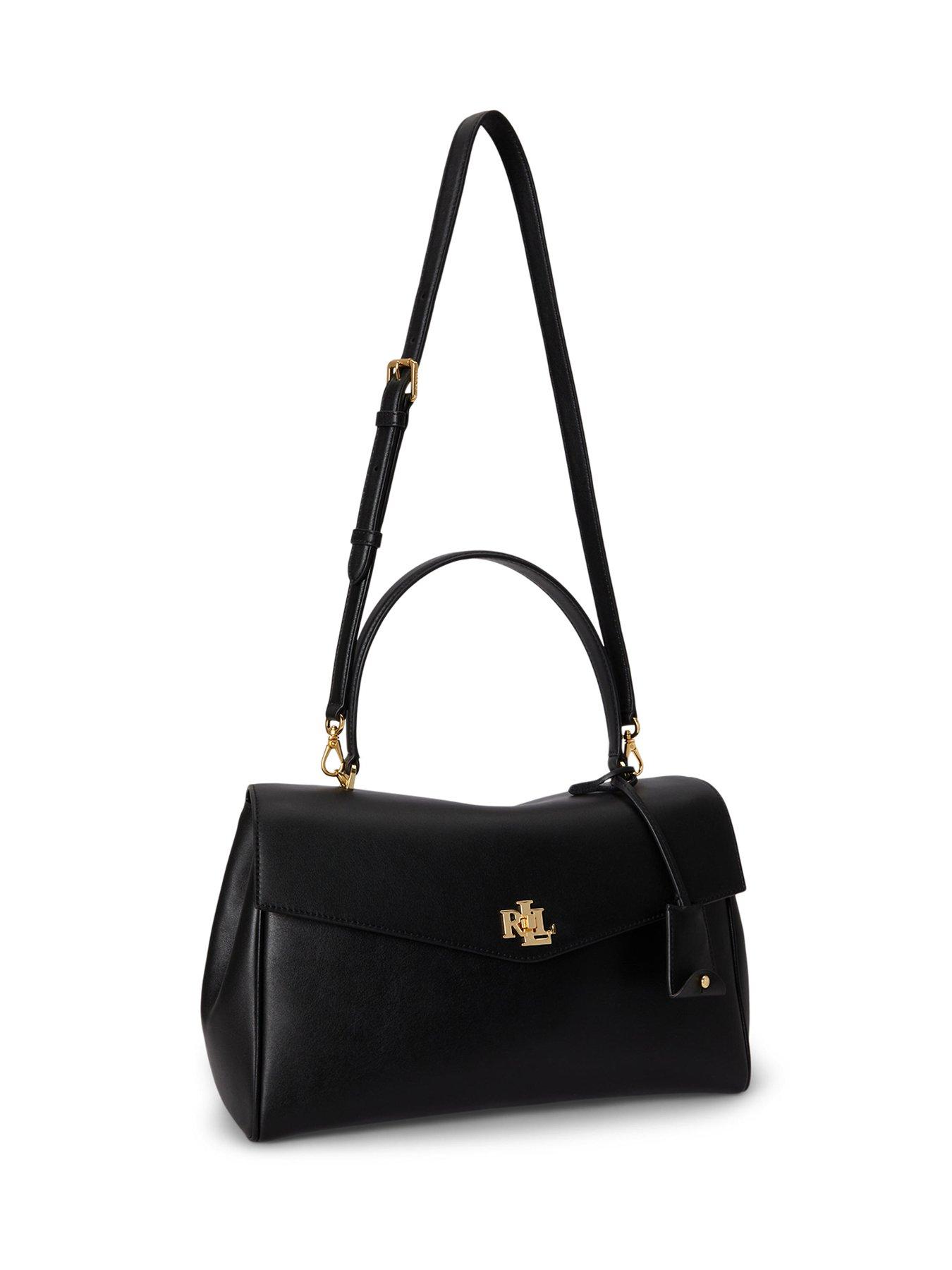 Image 5 of 5 of Lauren by Ralph Lauren Nappa Leather Medium Farrah Soft Satchel - Black