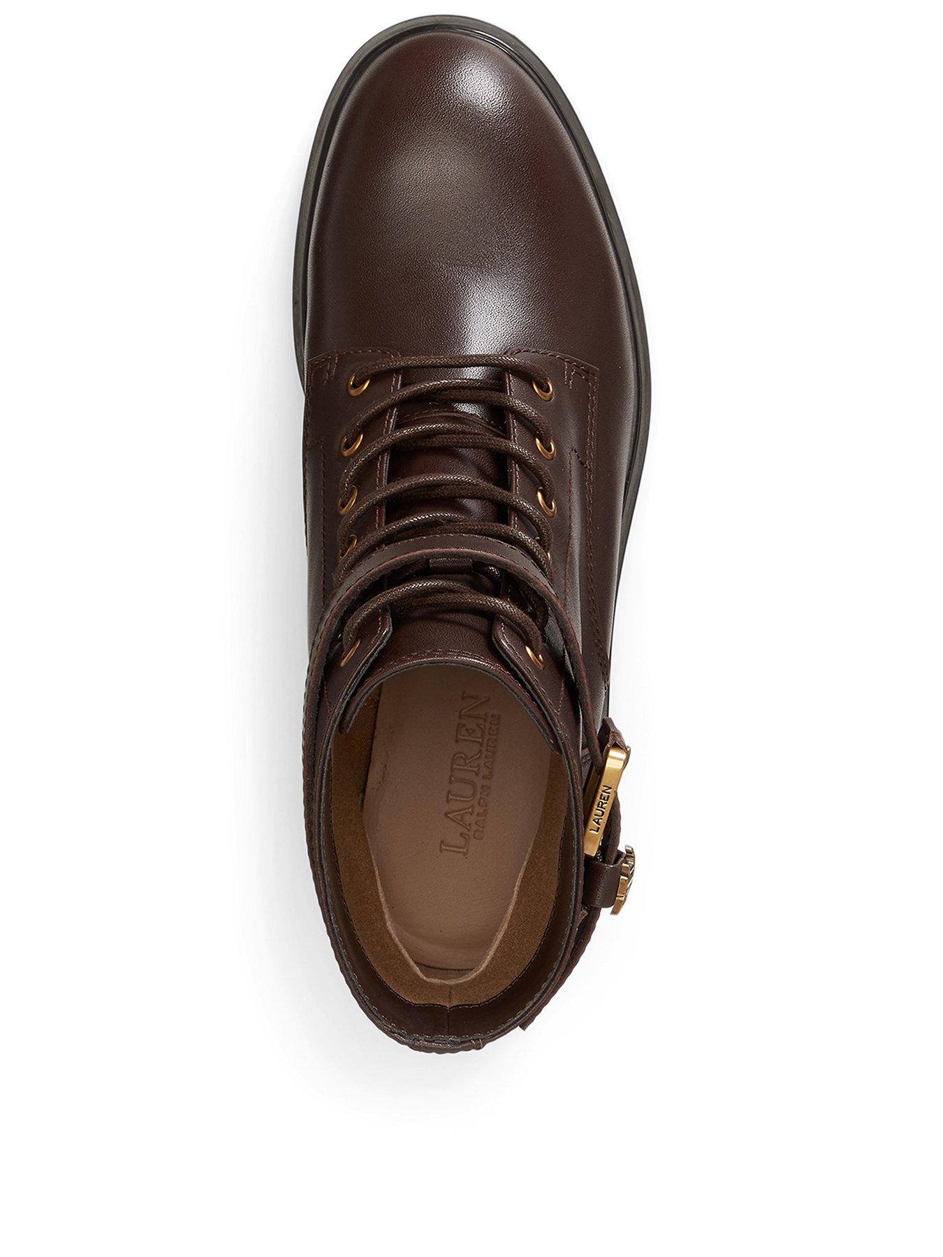 Image 3 of 4 of Lauren by Ralph Lauren Allyson Calfskin Logo&nbsp;Keeper Bootie - Brown