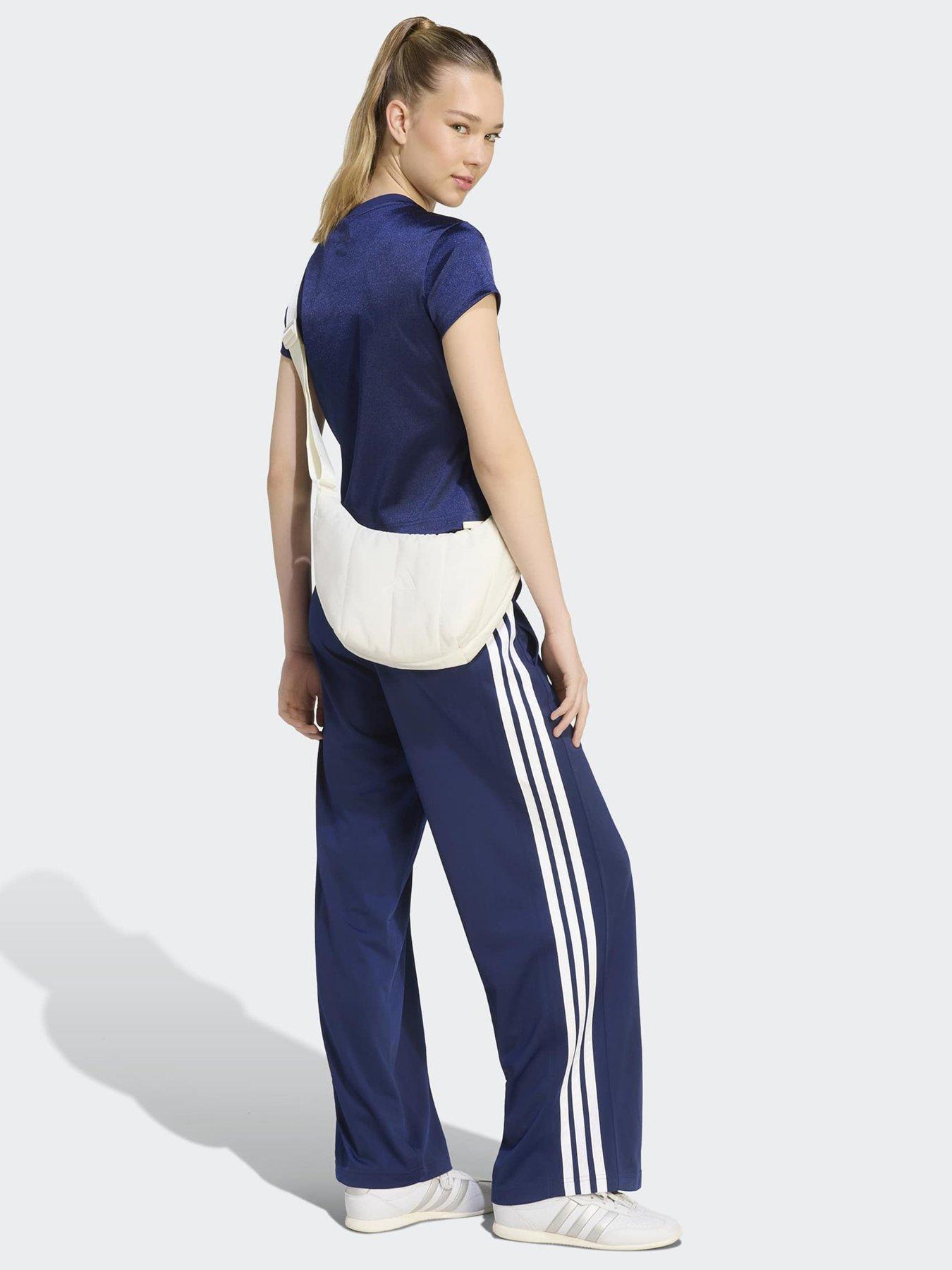 Image 3 of 6 of adidas Sportswear Women's 3-Stripes Wide Joggers - Blue