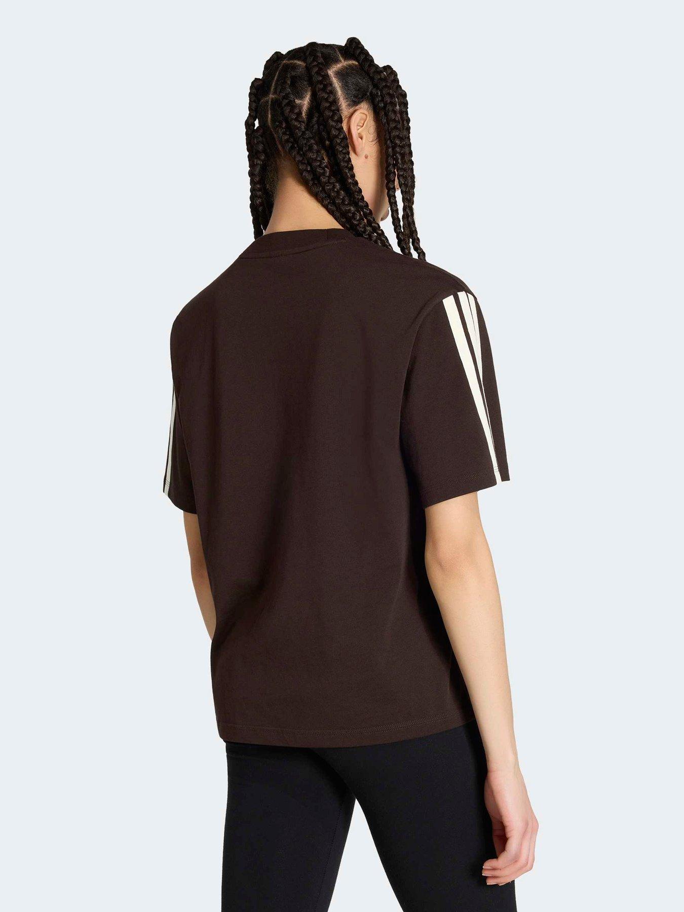 Image 2 of 6 of adidas Sportswear Women's Essentials 3-Stripe T-Shirt - Brown