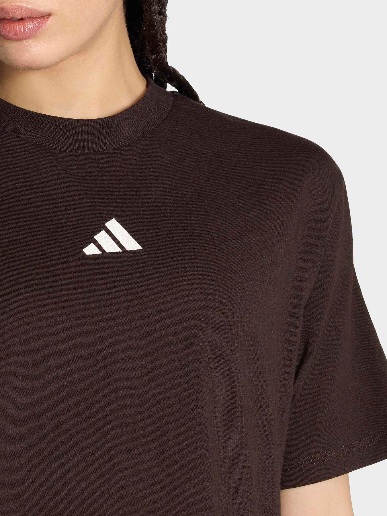 Image 5 of 6 of adidas Sportswear Women's Essentials 3-Stripe T-Shirt - Brown