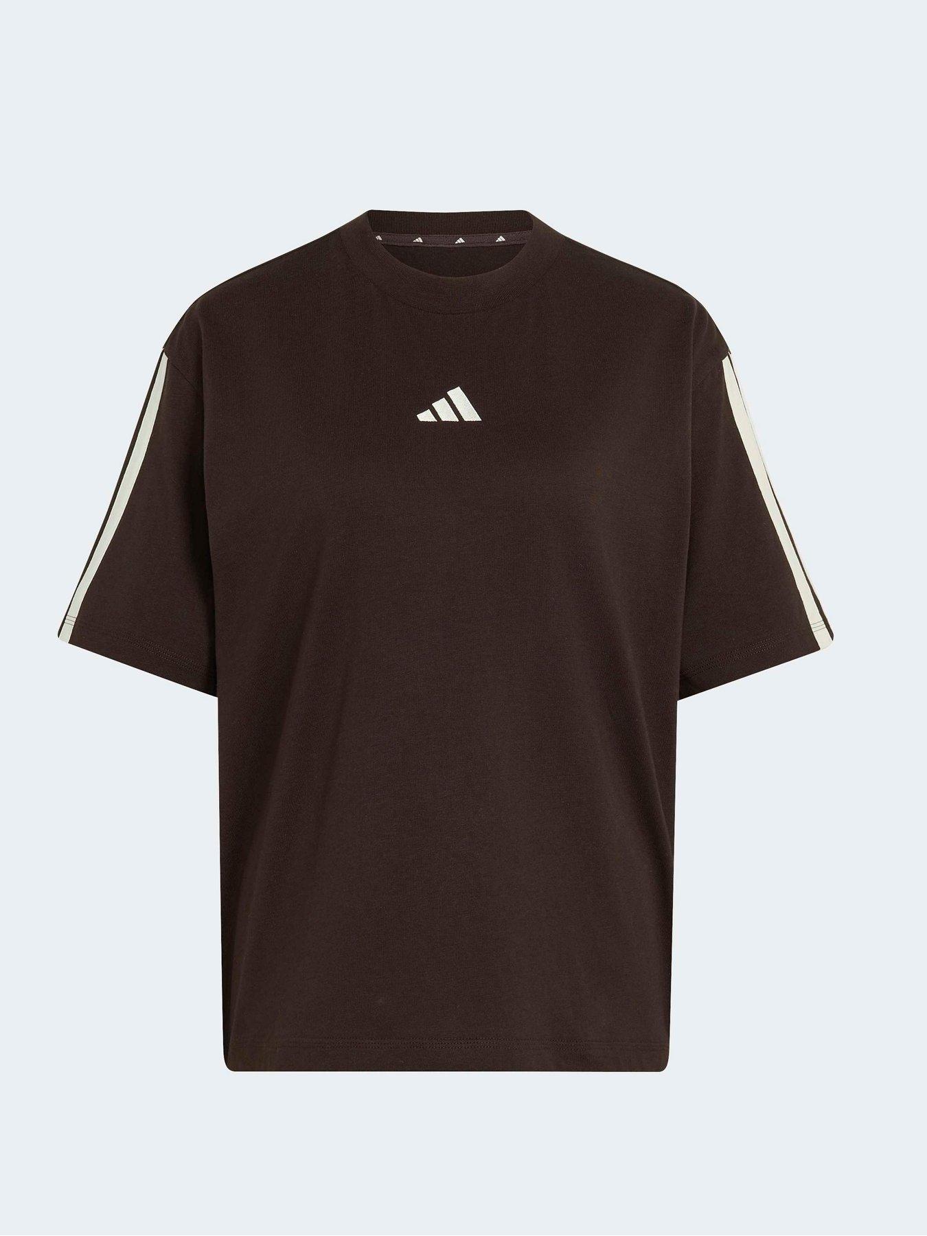Image 6 of 6 of adidas Sportswear Women's Essentials 3-Stripe T-Shirt - Brown