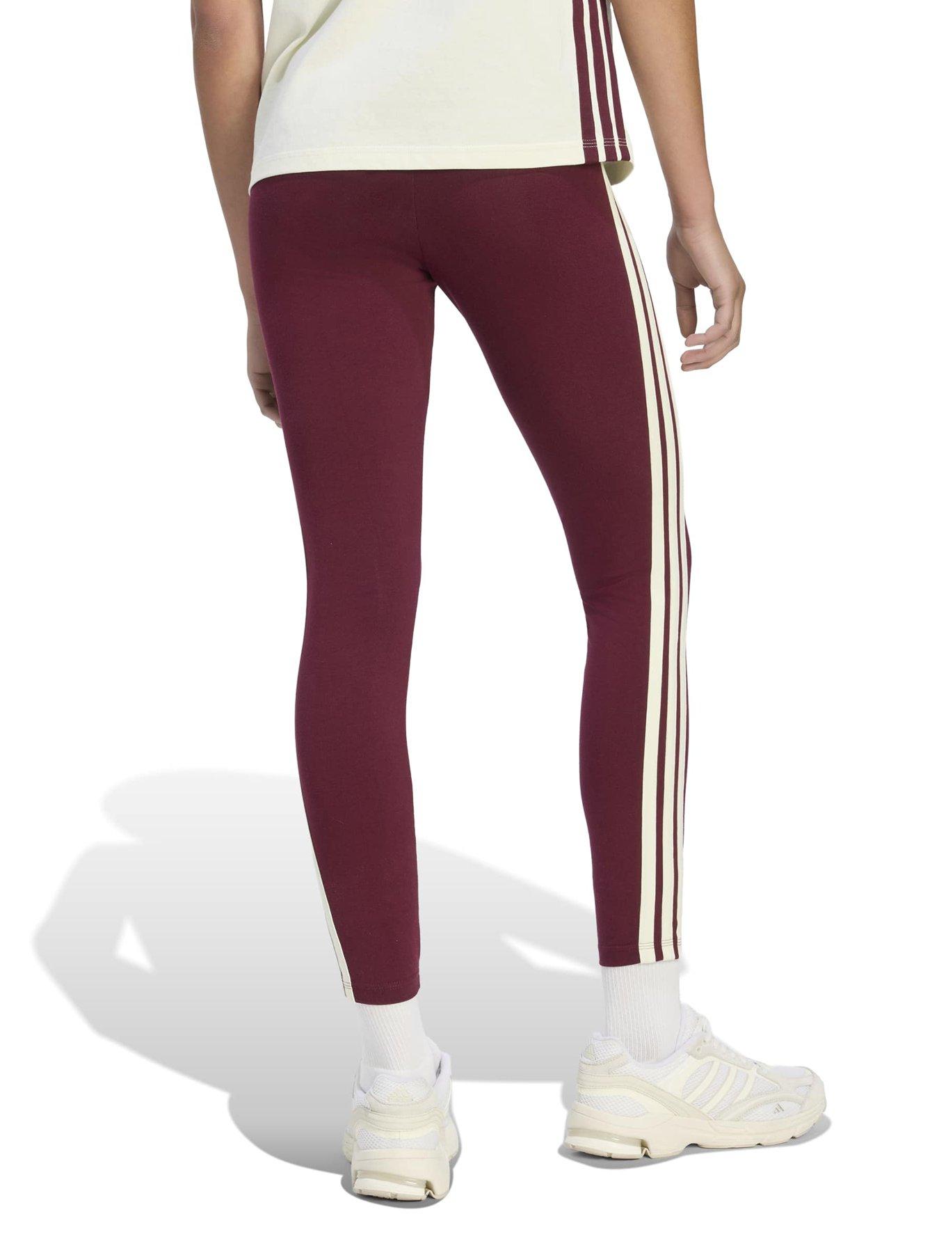 Image 2 of 4 of adidas Sportswear Womens Essentials 3-stripes Cotton Leggings - Red