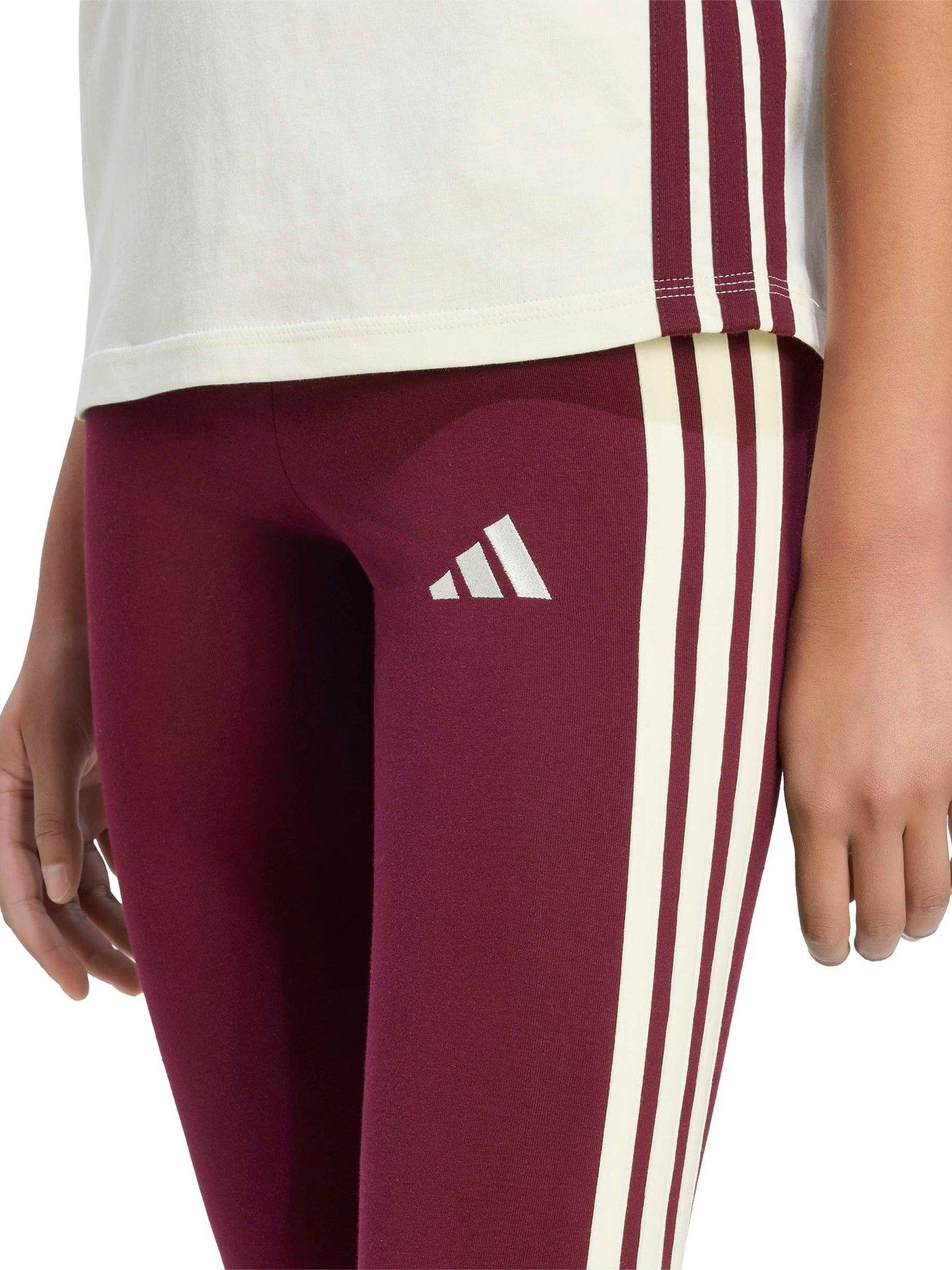 Image 3 of 4 of adidas Sportswear Womens Essentials 3-stripes Cotton Leggings - Red