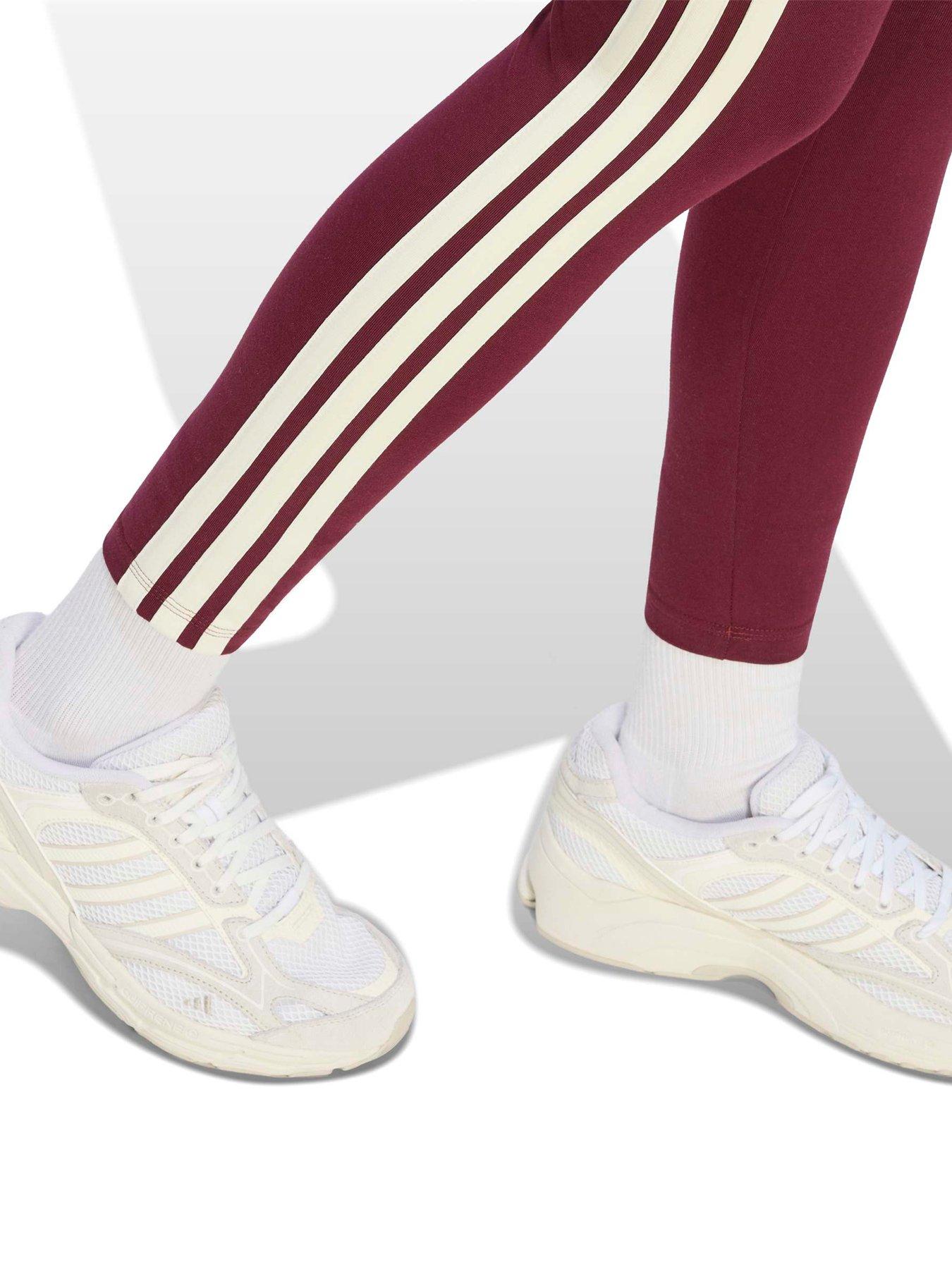 Image 4 of 4 of adidas Sportswear Womens Essentials 3-stripes Cotton Leggings - Red