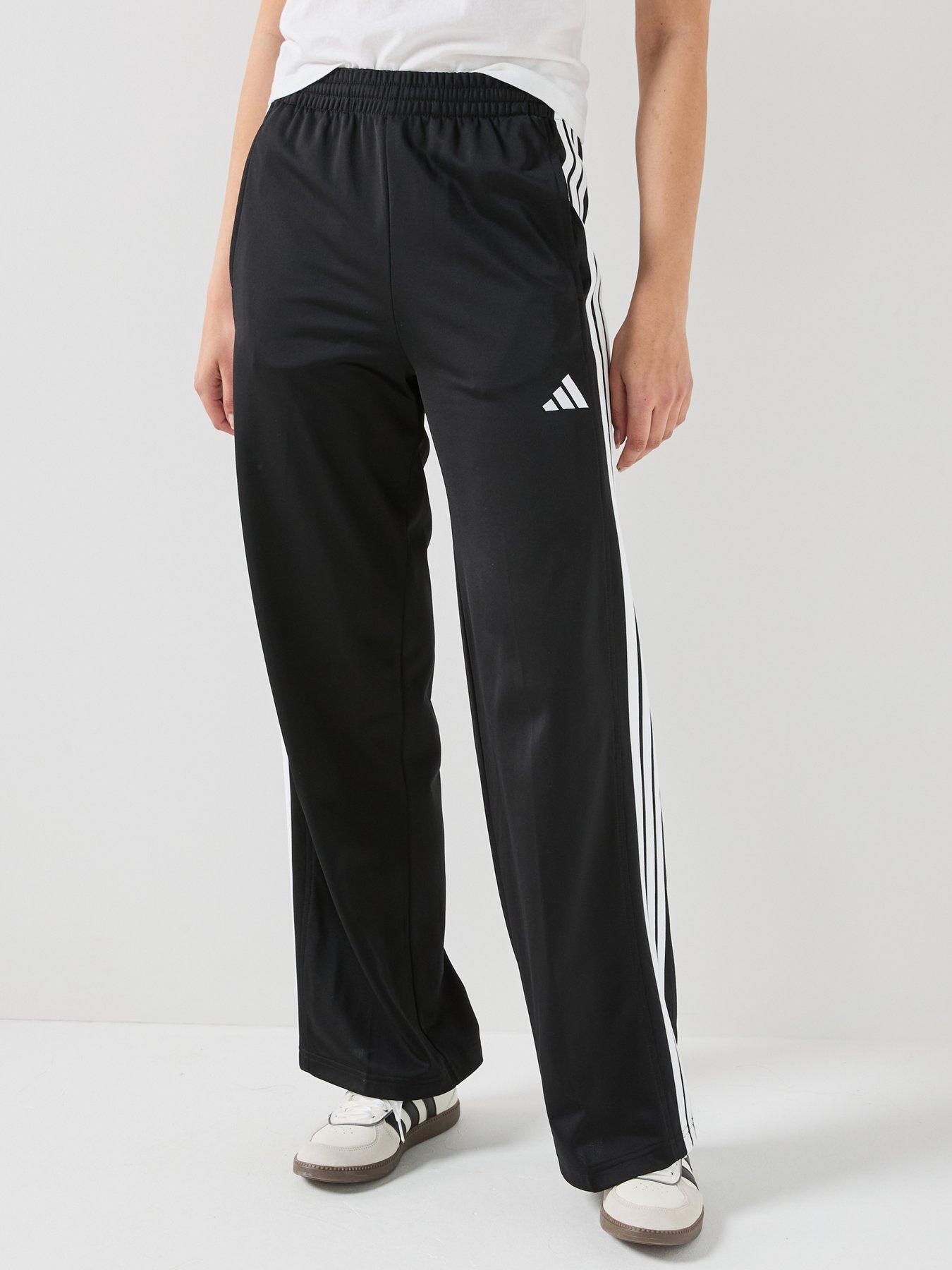 adidas Sportswear Women's 3-Stripes Wide Leg Track Pants - Black