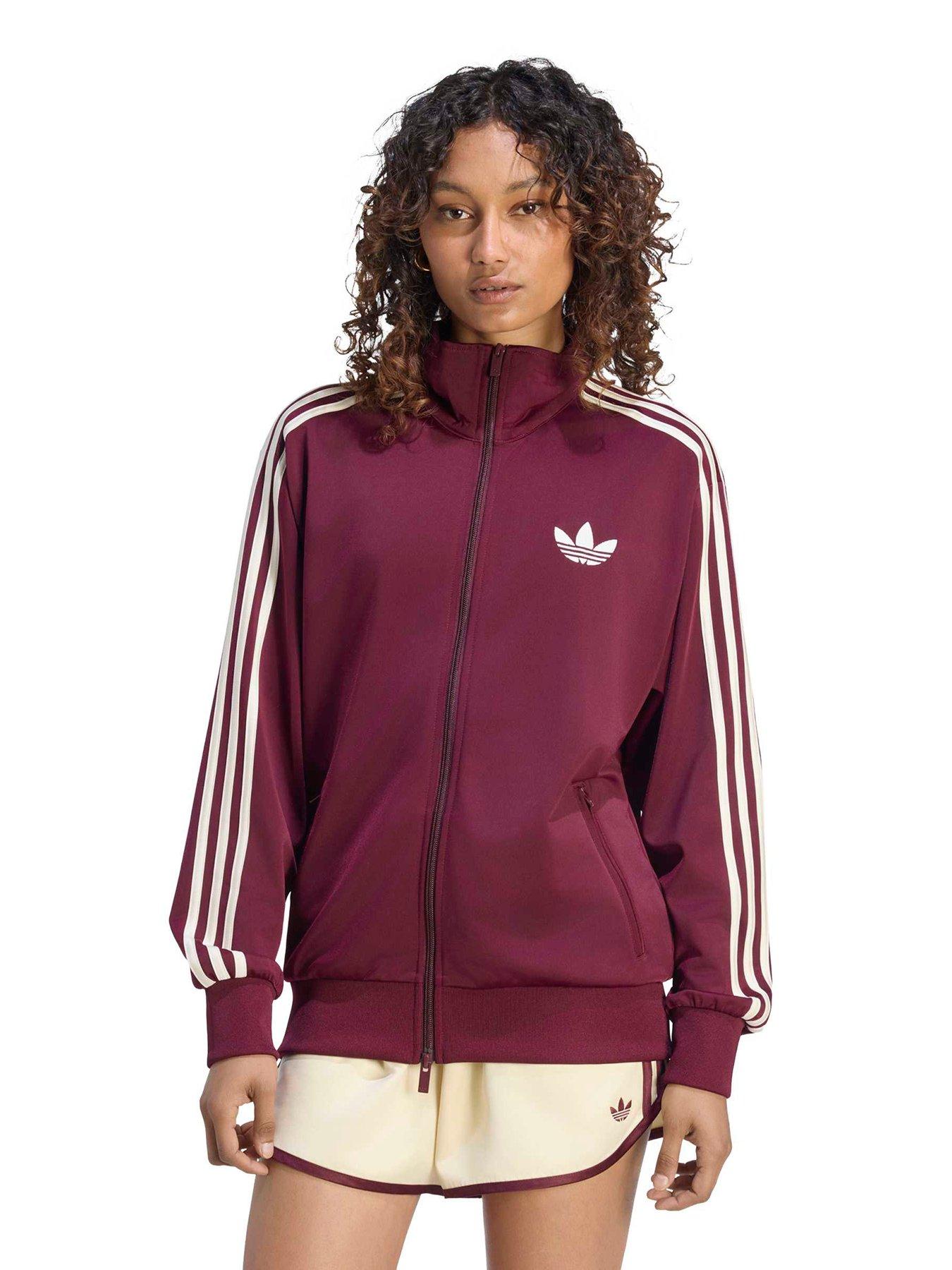 adidas Originals Womens Firebird Loose Track Top - Burgundy