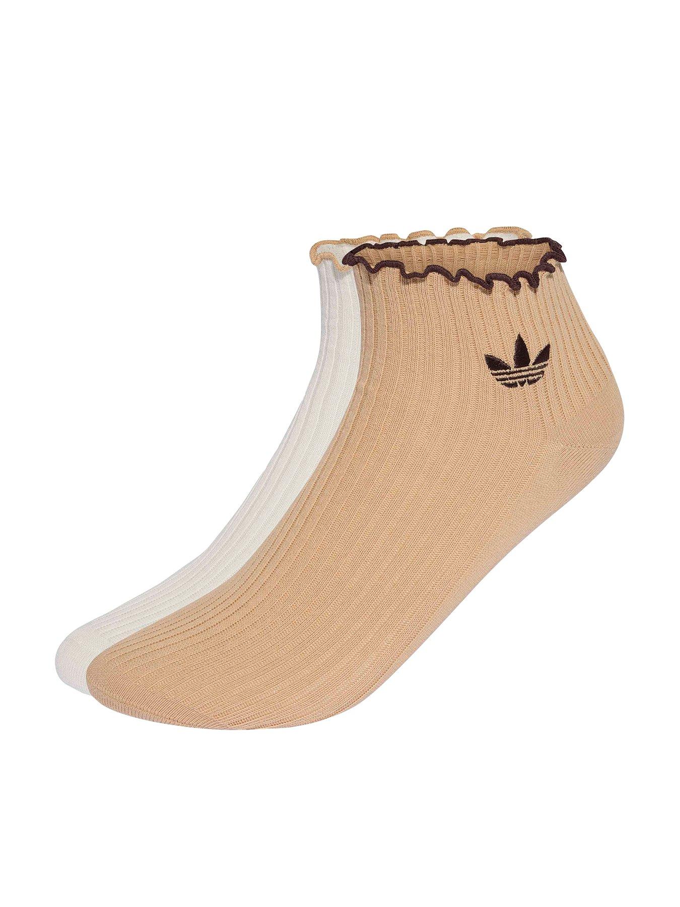 adidas Originals Womens Ruffle Socks 2 Pack - White/beige