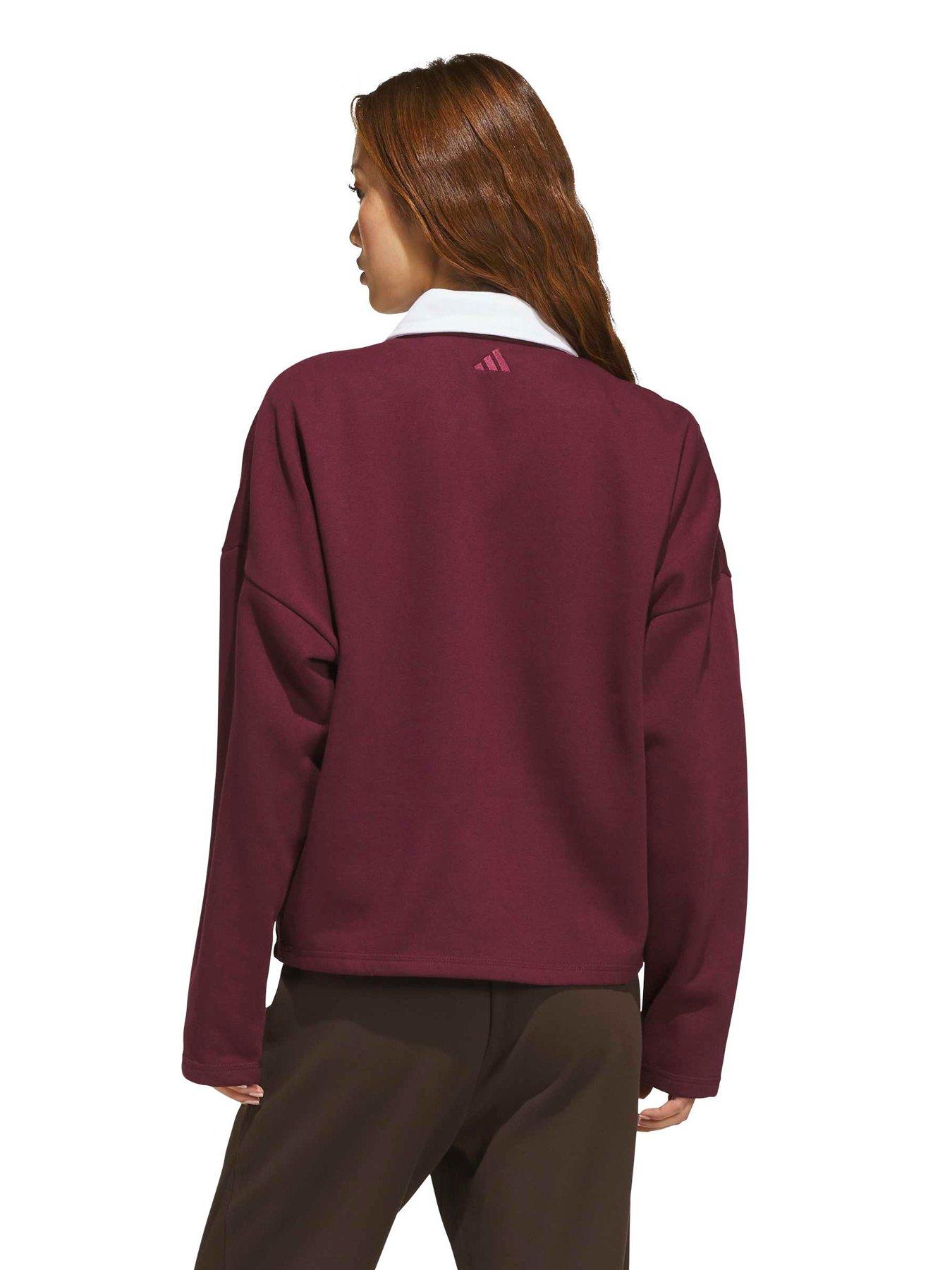 Image 2 of 5 of adidas Sportswear Womens Elevated Everyday Polo Sweatshirt - Burgundy