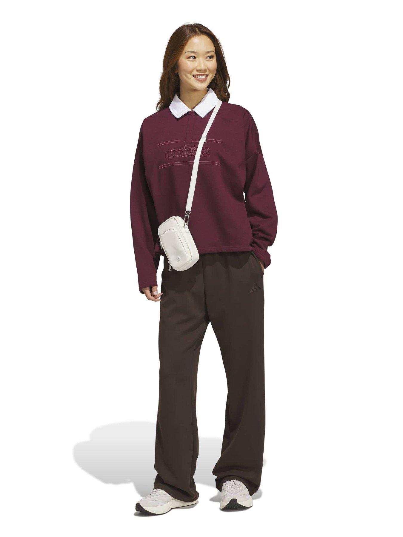 Image 3 of 5 of adidas Sportswear Womens Elevated Everyday Polo Sweatshirt - Burgundy