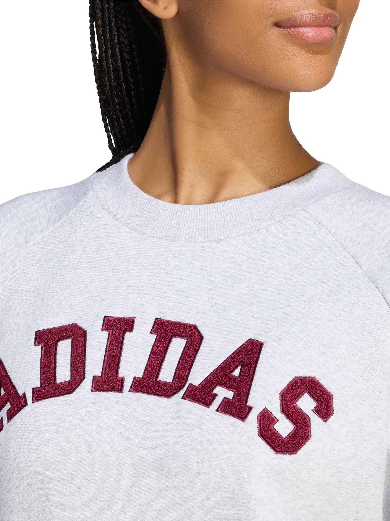 Image 4 of 5 of adidas Sportswear Womens Logo Crew Knit Sweatshirt - Grey