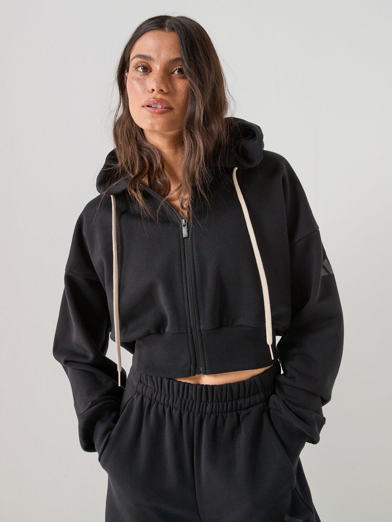 Image 1 of 5 of adidas Sportswear Womens Essentials Fleece Full Zip Hooded Jacket - Black