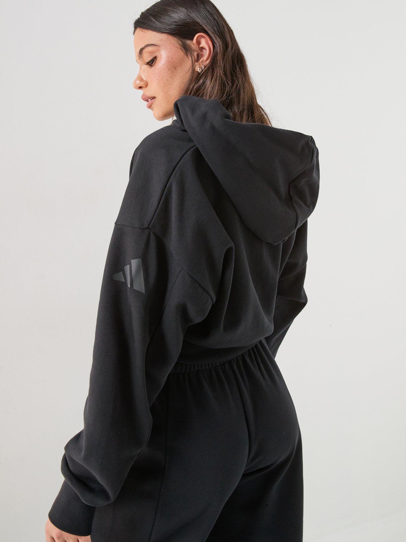 Image 2 of 5 of adidas Sportswear Womens Essentials Fleece Full Zip Hooded Jacket - Black