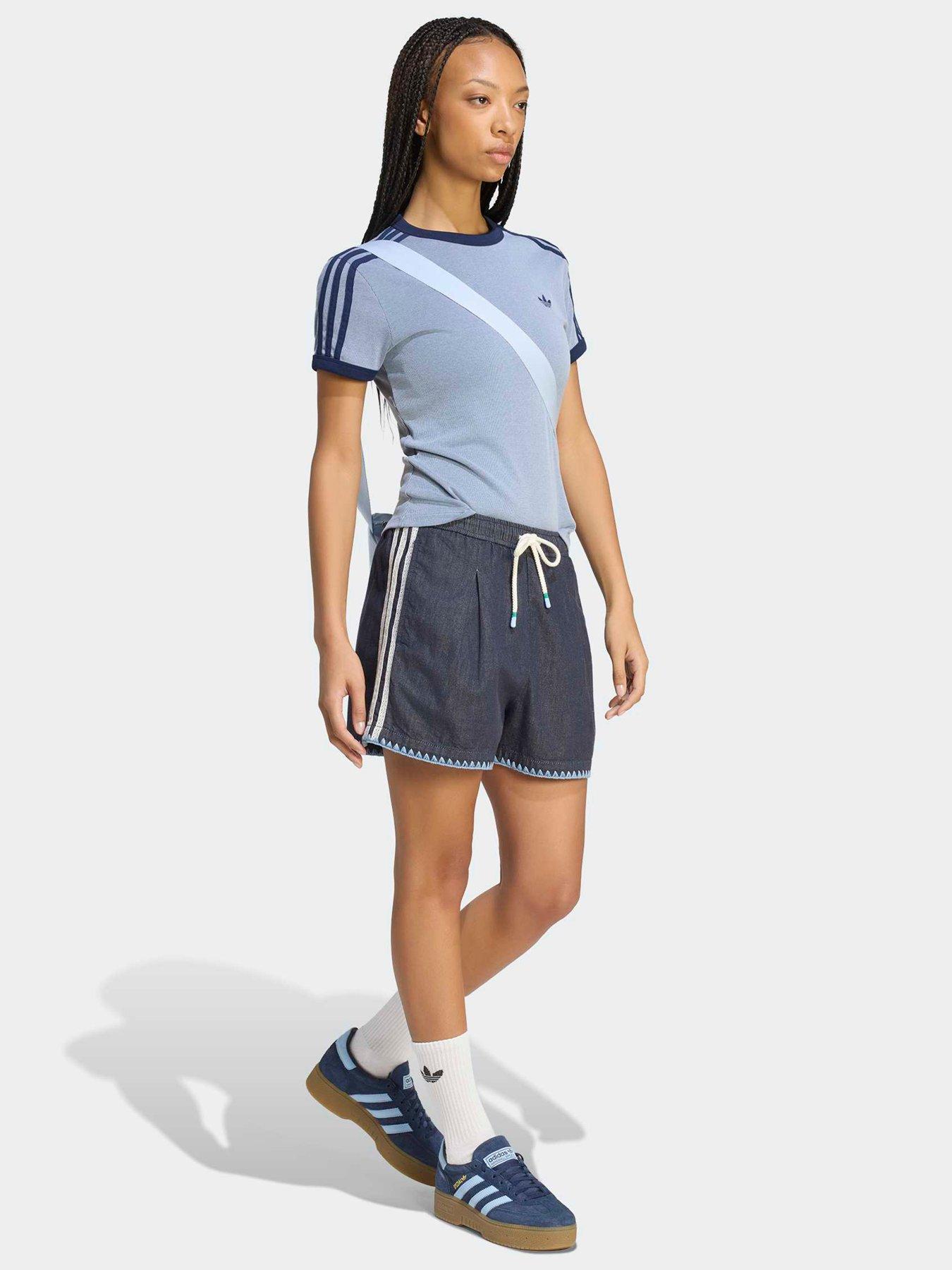 Image 3 of 6 of adidas Originals Womens Resort Shorts - Denim - Blue