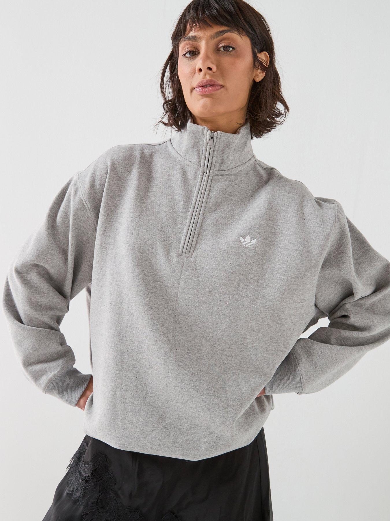 Image 5 of 6 of adidas Originals Women's Essentials Half Zip Sweatshirt - Grey