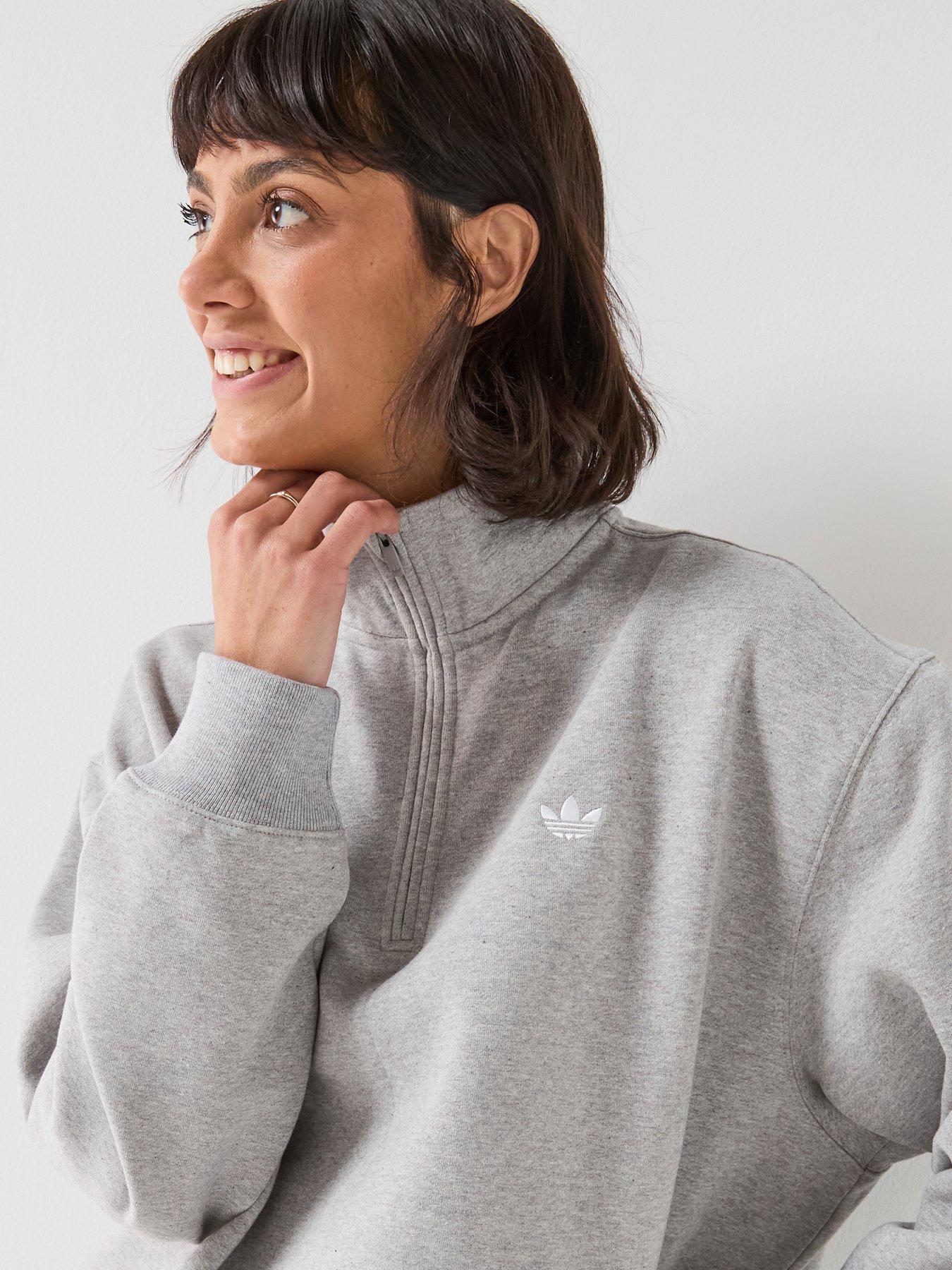 Image 6 of 6 of adidas Originals Women's Essentials Half Zip Sweatshirt - Grey