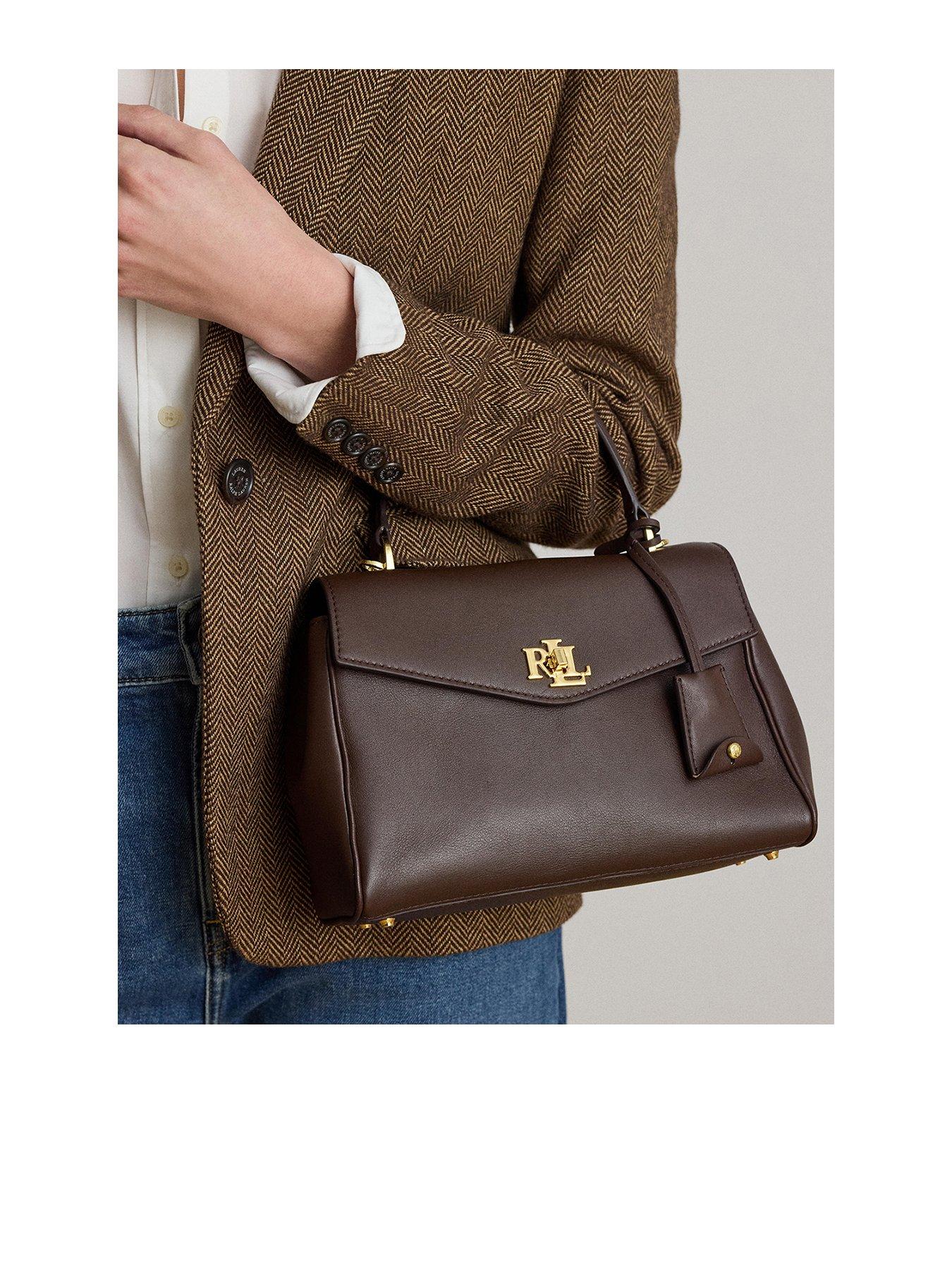 Lauren by Ralph Lauren Nappa Leather Small Farrah Soft Satchel - Brown