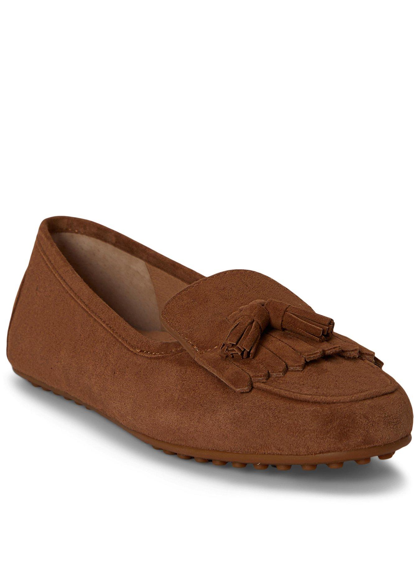 Lauren by Ralph Lauren Tayte Suede Flat Shoes - Brown