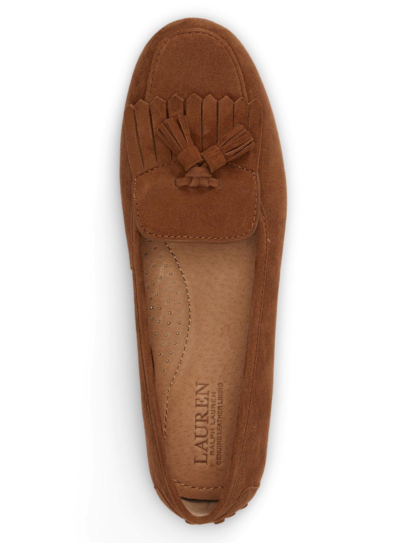 Image 4 of 4 of Lauren by Ralph Lauren Tayte Suede Flat Shoes - Brown
