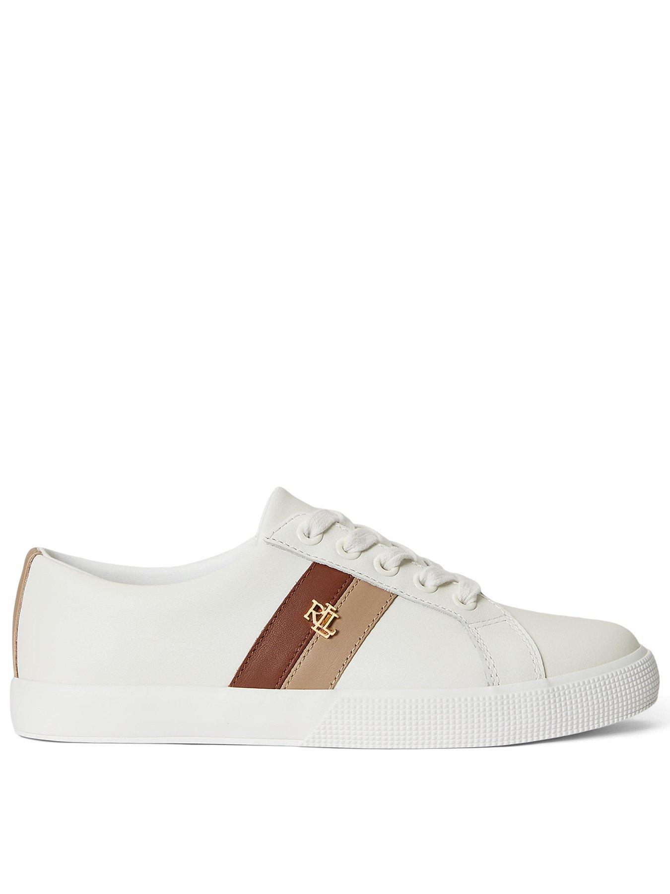 Lauren by Ralph Lauren Janson II Leather Trainer - Snow White/Explorer Snd/B
