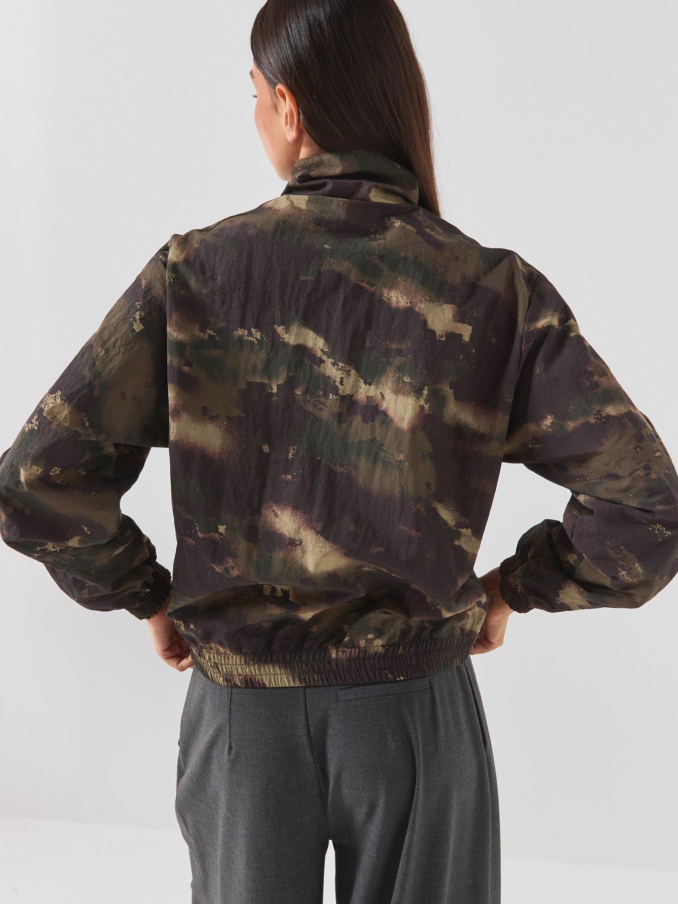 Image 2 of 6 of adidas Originals Women's Loose Fit Camouflage Track Jacket - Green
