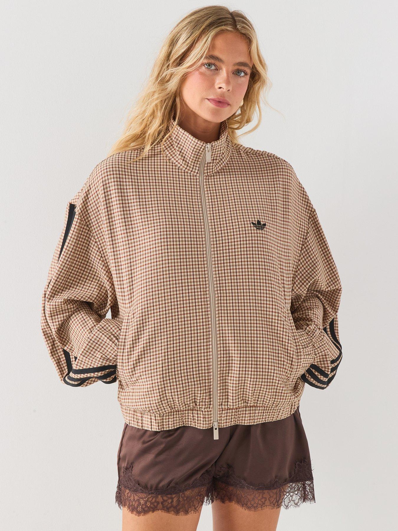 adidas Originals Women's Checked Track Jacket - Beige