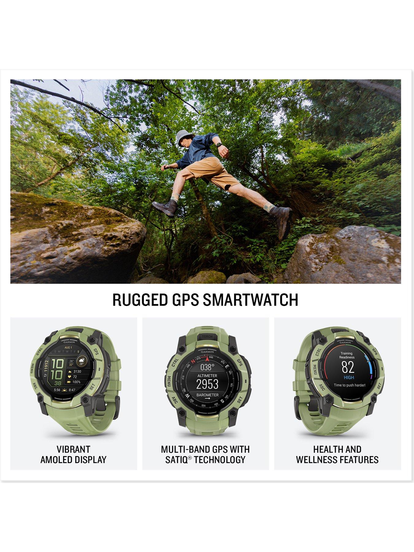Image 2 of 7 of Garmin Instinct 3 - 50mm, AMOLED, Fern Green with Fern Green Band