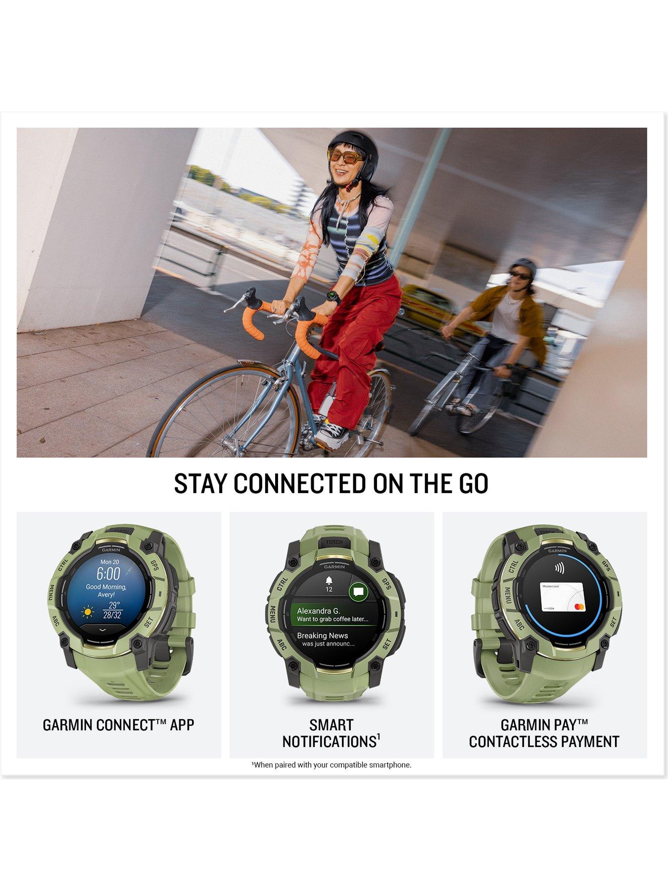 Image 4 of 7 of Garmin Instinct 3 - 50mm, AMOLED, Fern Green with Fern Green Band
