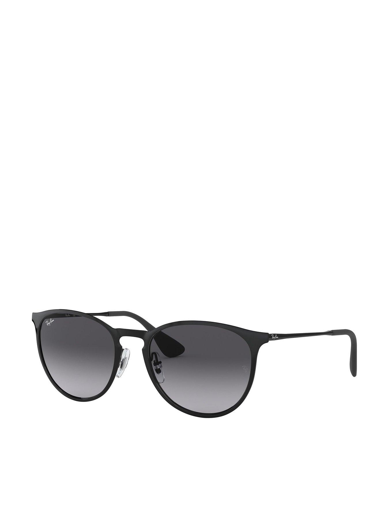 Ray-Ban Erika Metal Phantos Sunglasses Black Frame With Light Grey Gradient Dark Grey Lens