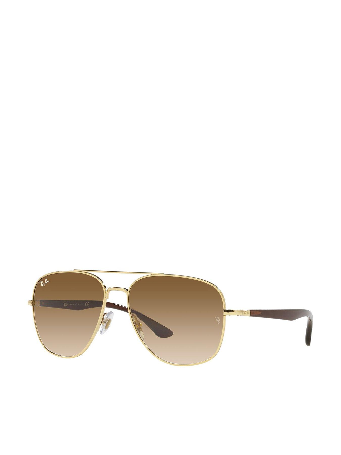 Ray-Ban 0rb3683 Square Sunglasses Arista Frame With Clear Gradient Brown Lens