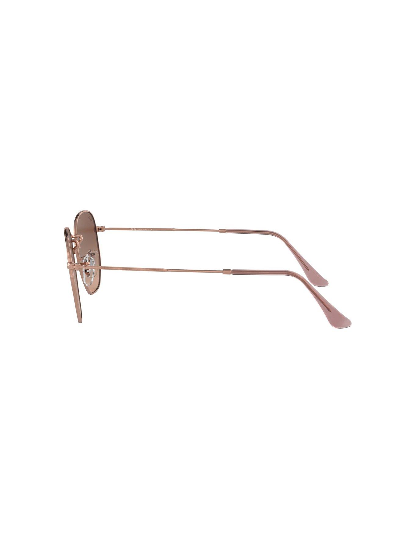 Image 2 of 5 of Ray-Ban Ray-ban Hexagonal Irregular Sunglasses Copper Frame With Pink Gradient Brown Lens
