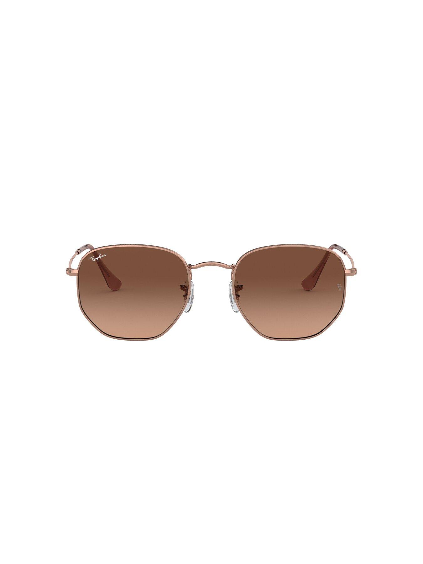 Image 3 of 5 of Ray-Ban Ray-ban Hexagonal Irregular Sunglasses Copper Frame With Pink Gradient Brown Lens