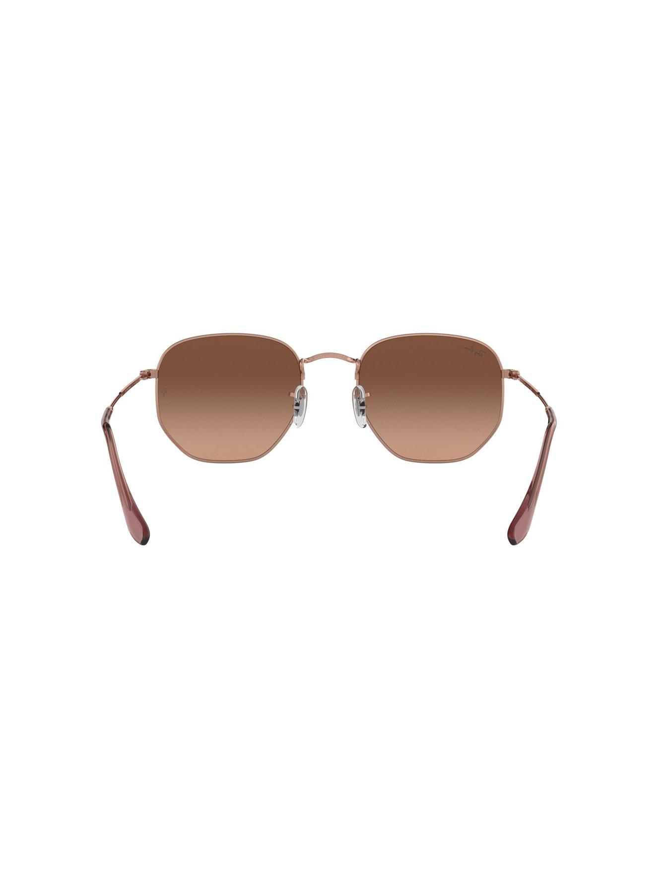 Image 4 of 5 of Ray-Ban Ray-ban Hexagonal Irregular Sunglasses Copper Frame With Pink Gradient Brown Lens