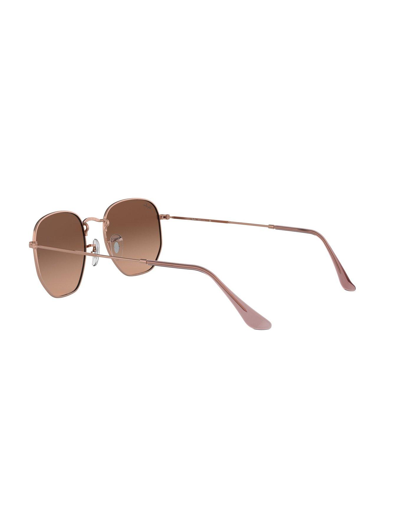 Image 5 of 5 of Ray-Ban Ray-ban Hexagonal Irregular Sunglasses Copper Frame With Pink Gradient Brown Lens