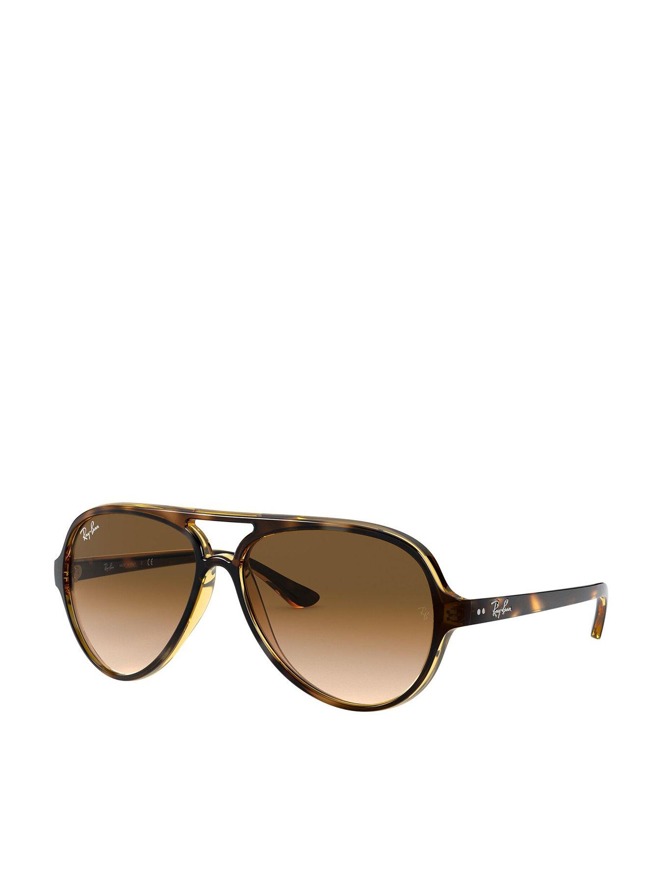 Image 1 of 5 of Ray-Ban Cats 5000 Pilot Sunglasses Light Havana Frame With Clear Gradient Brown Lens