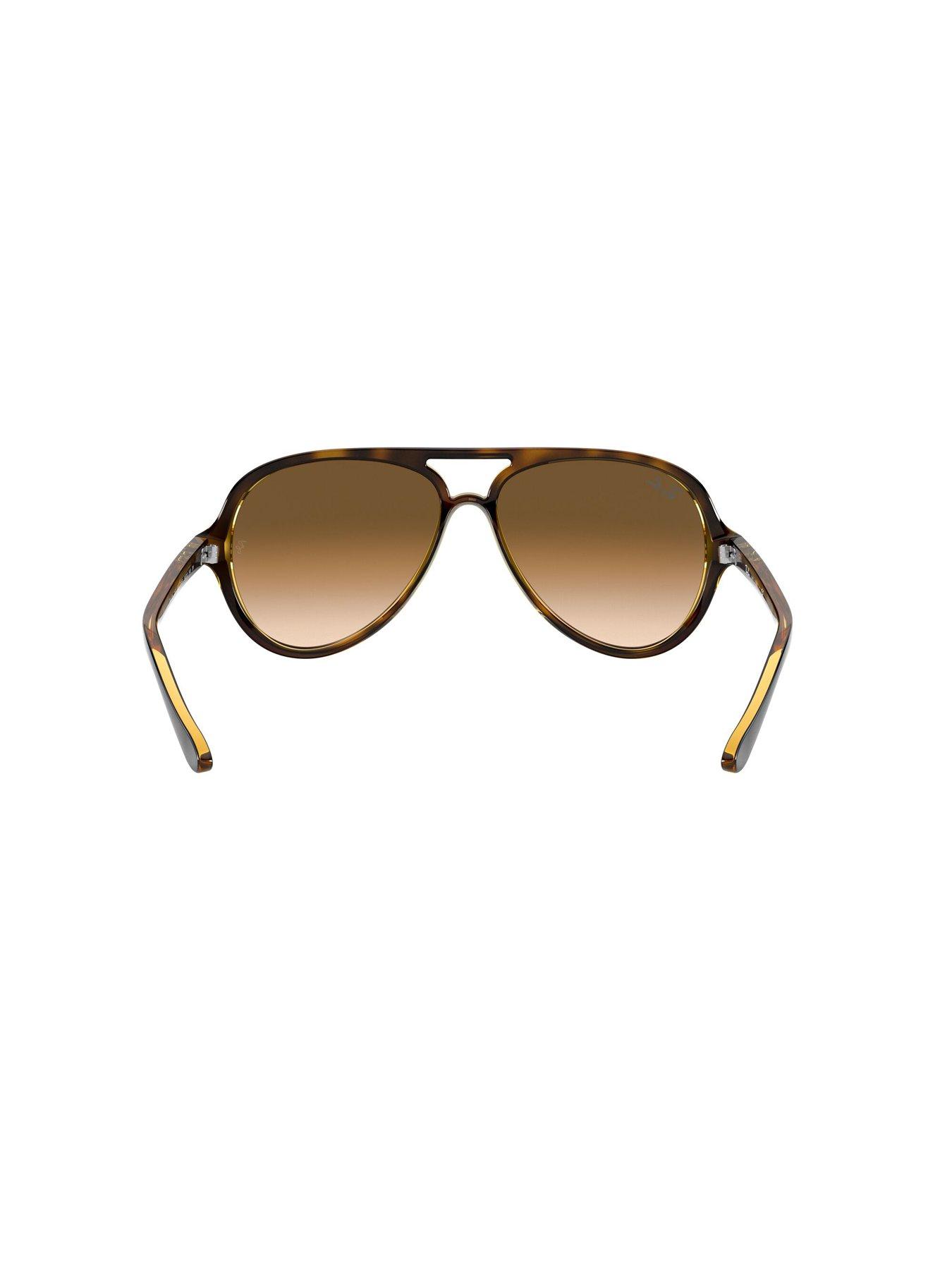 Image 4 of 5 of Ray-Ban Cats 5000 Pilot Sunglasses Light Havana Frame With Clear Gradient Brown Lens
