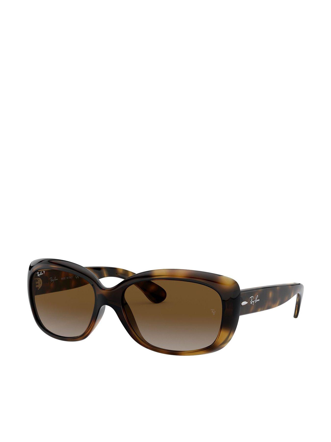 Image 1 of 5 of Ray-Ban Jackie Ohh Butterfly Sunglasses Light Havana Frame With Light Grey Gradient Brown Lens