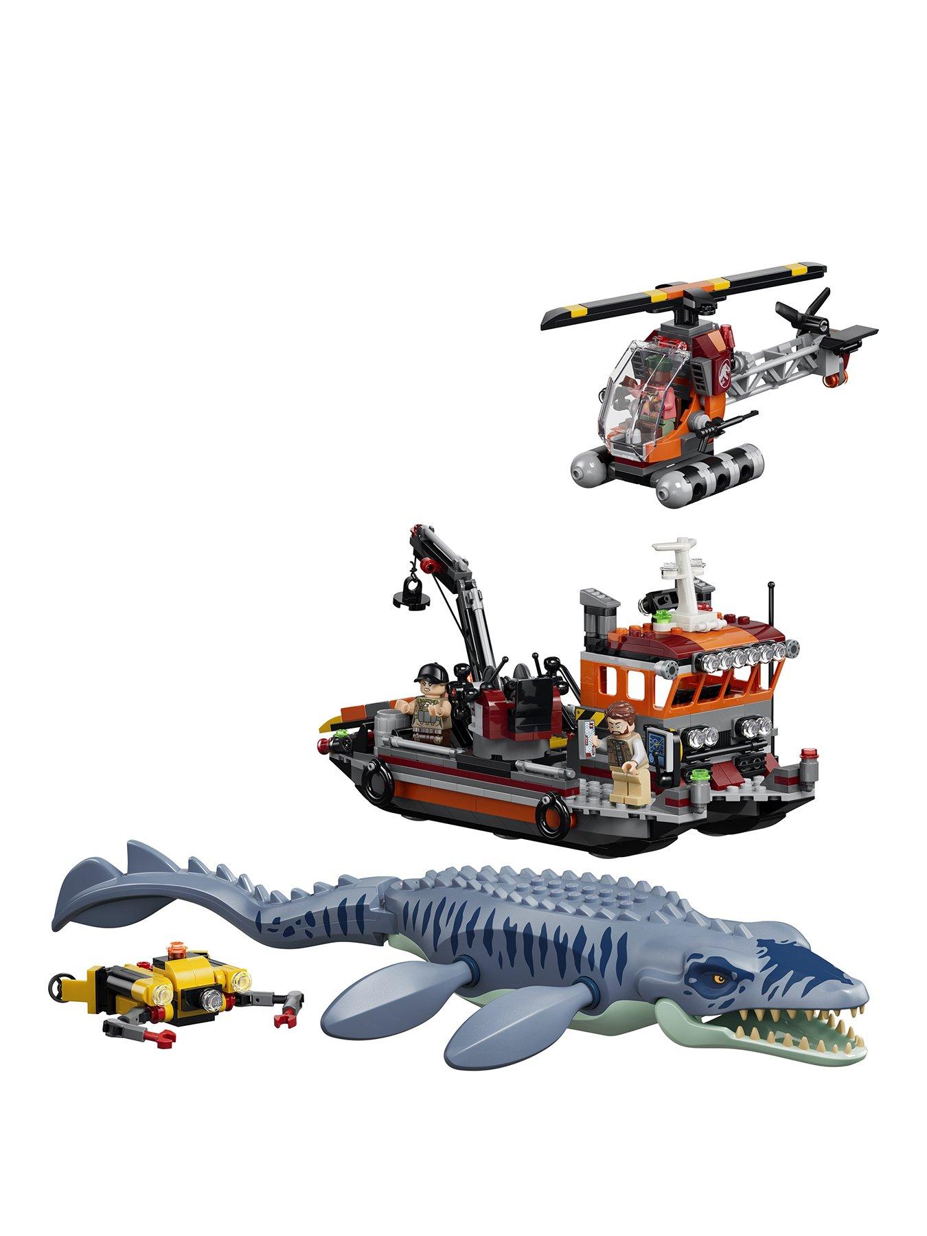 Image 1 of 8 of LEGO Jurassic World Mosasaurus Dinosaur Boat Attack Toy 77983