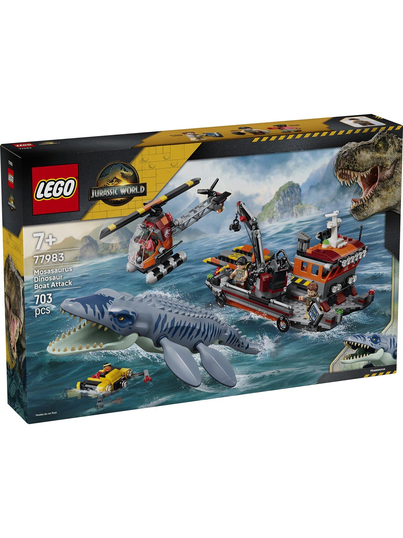 Image 3 of 8 of LEGO Jurassic World Mosasaurus Dinosaur Boat Attack Toy 77983