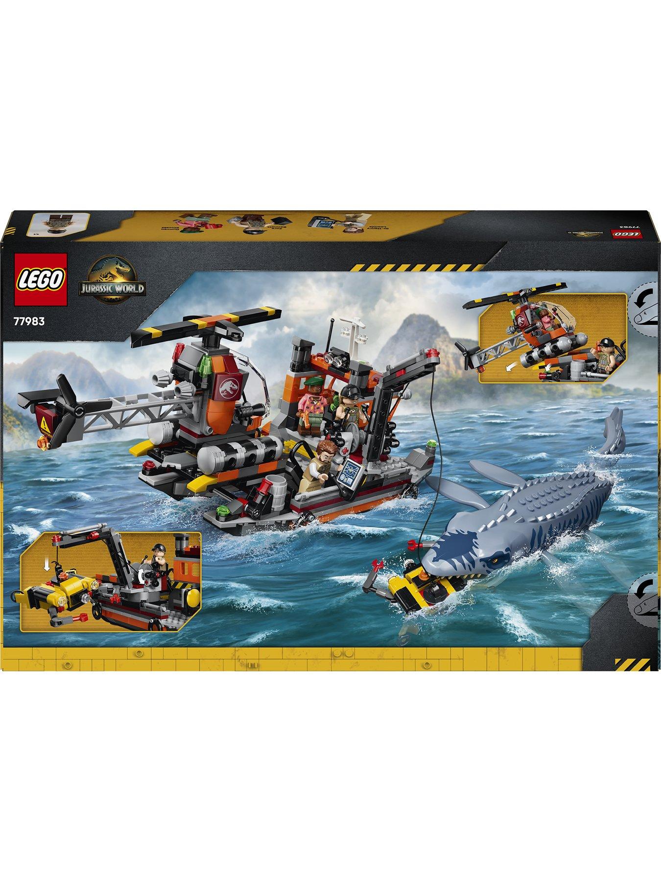 Image 7 of 8 of LEGO Jurassic World Mosasaurus Dinosaur Boat Attack Toy 77983